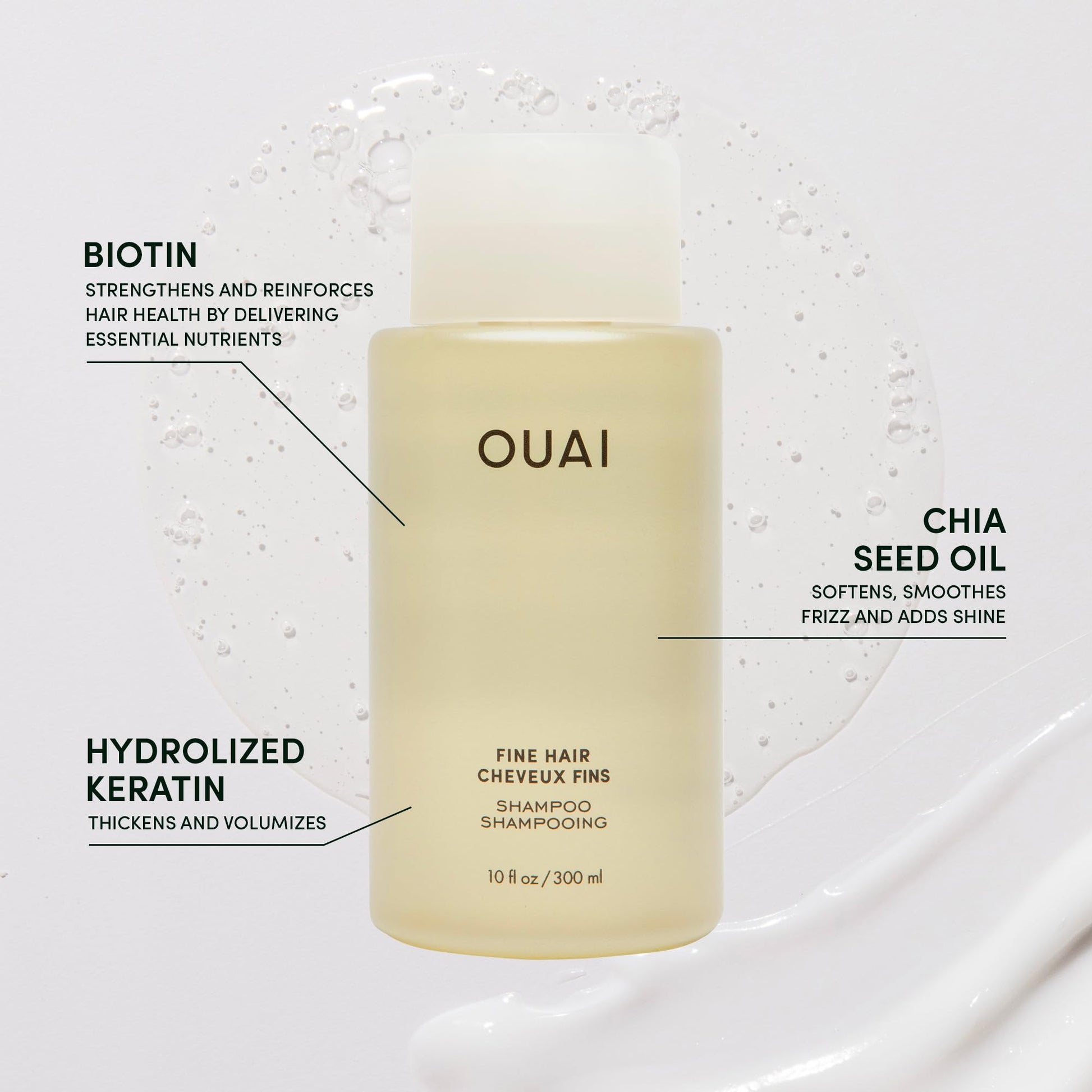 OUAI Fine Shampoo Travel Size - Volumizing Shampoo with Strengthening Keratin, Biotin & Chia Seed Oil for Fine Hair - For Clean, Weightless Body - Paraben, Phthalate & Sulfate Free Hair Care (3 Fl Oz) OUAIAu supplements