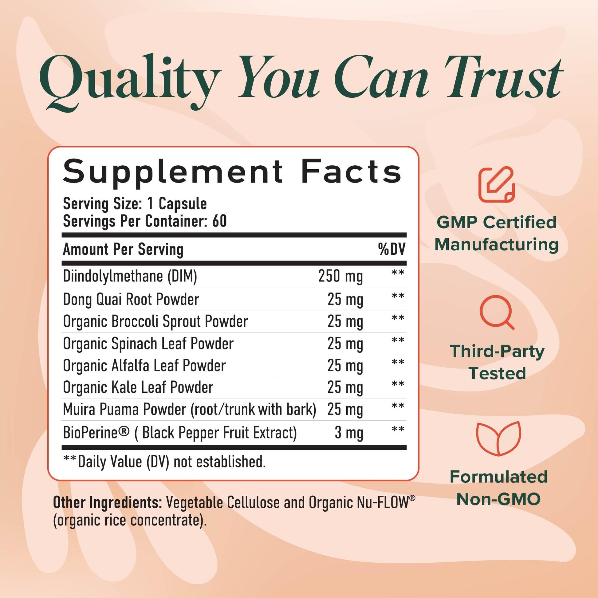 DIM Supplement for Women 250 mg | Estrogen & Hormone Balance | Menopause, Hot Flashes & Night Sweats Support | DIM Complex Estrogen Supplement for Women | with BioPerine | Gluten-Free | 60 Ct SMNutritionAu supplements