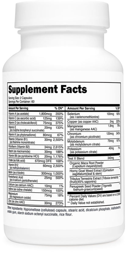 Type Zero Multivitamin Capsules for Men (120 Capsules) (1200 mg) - Gluten-Free, 60 Servings Type ZeroUS supplements