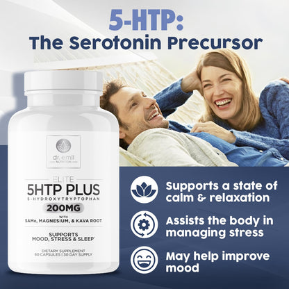 200 MG 5-HTP Elite with Kava Root Extract, Magnesium & SAM-e to Maintain Normal DR EMIL NUTRITIONUS supplements
