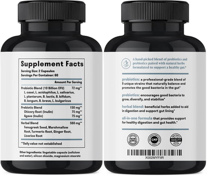 Nuven Naturals All-in-One Gut Health w/Probiotics, Prebiotics, Digestion-Supporting Herbs Nuven NaturalsUS supplements
