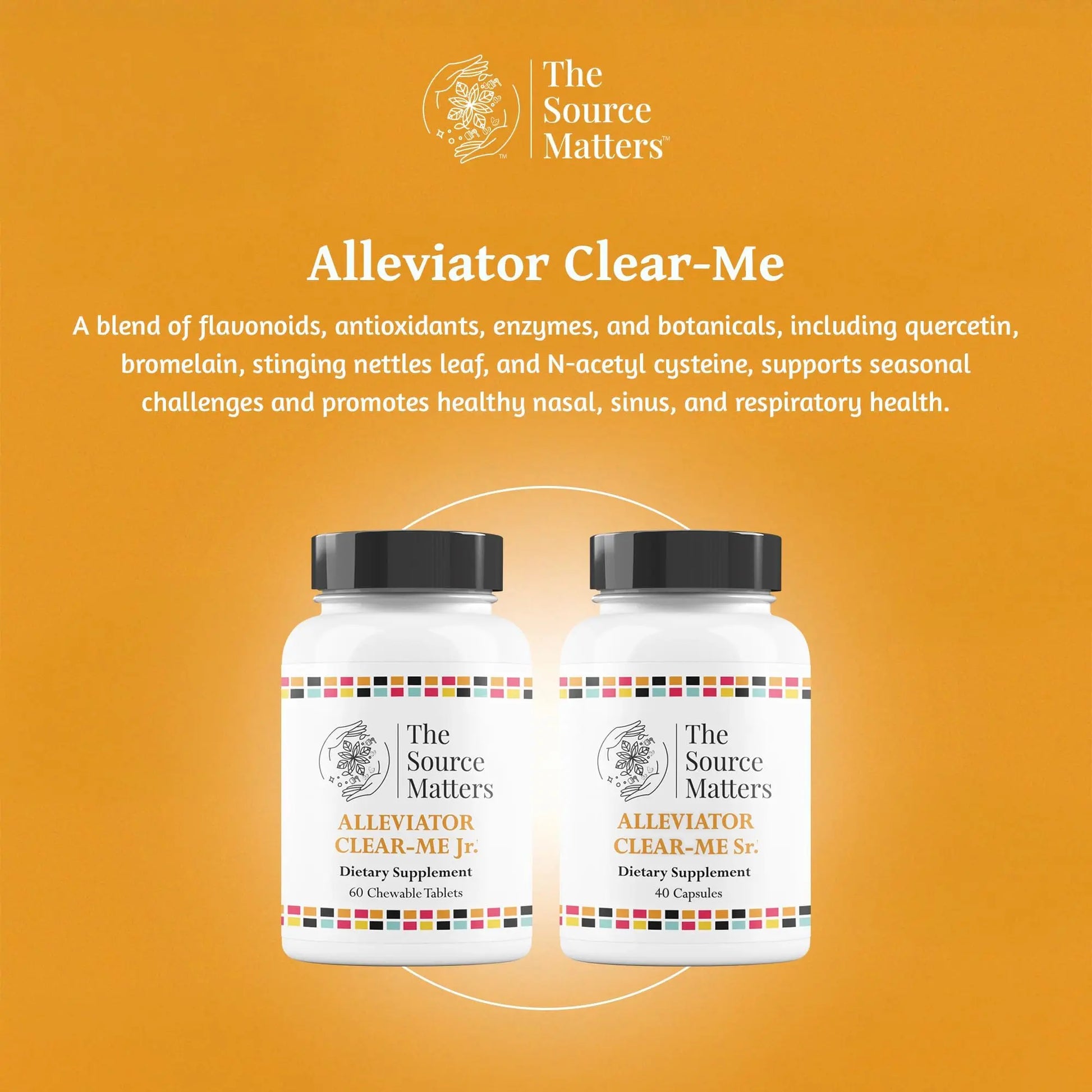 The Source Matters Alleviator Clear-ME SR Seasonal Allergy Relief and Immune Support | Quercetin, Bromelain, Stinging Nettles, NAC, and Vitamin C (40 Capsules) THE SOURCE MATTERSnz supplements