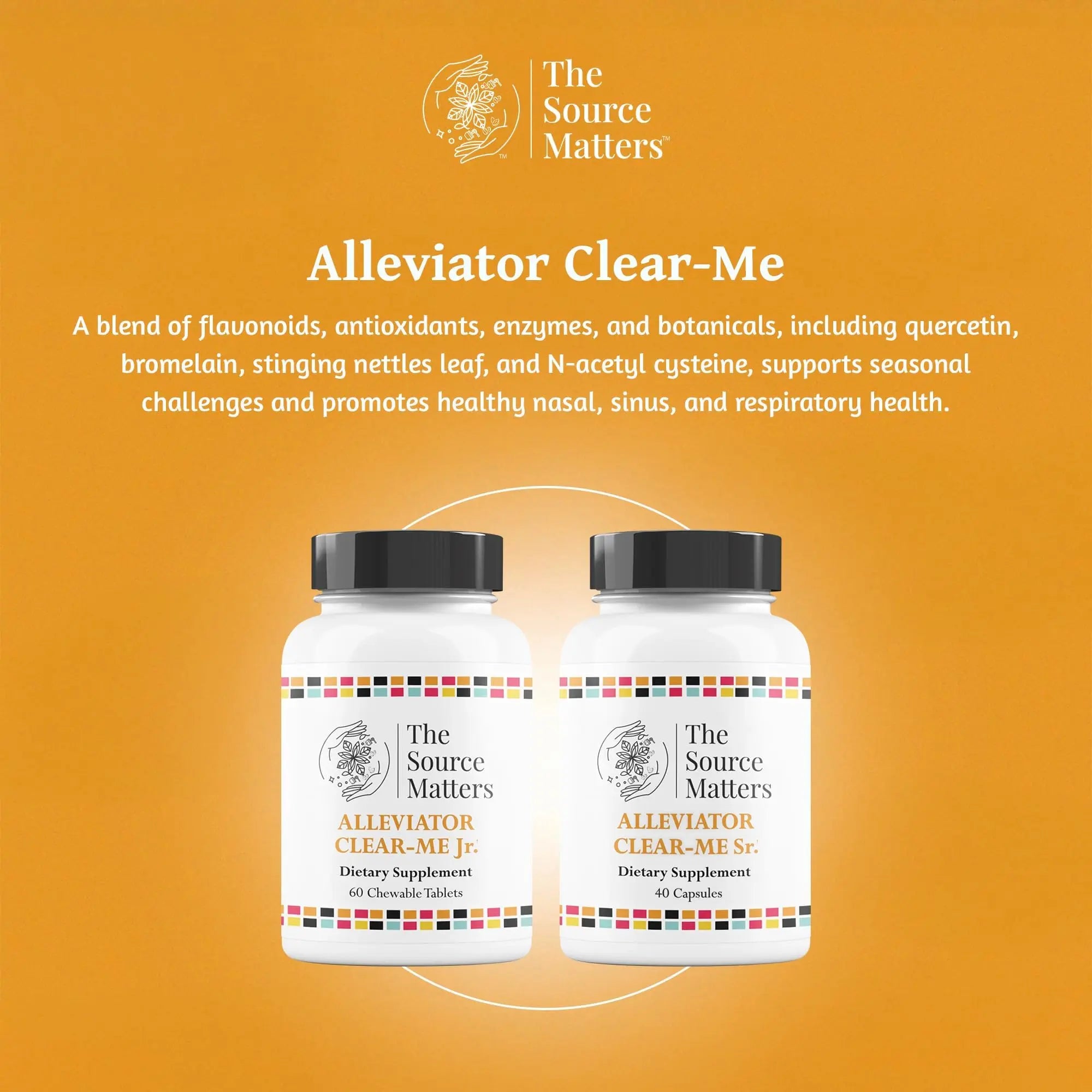 The Source Matters Alleviator Clear-ME SR Seasonal Allergy Relief and Immune Support | Quercetin, Bromelain, Stinging Nettles, NAC, and Vitamin C (40 Capsules) THE SOURCE MATTERSnz supplements