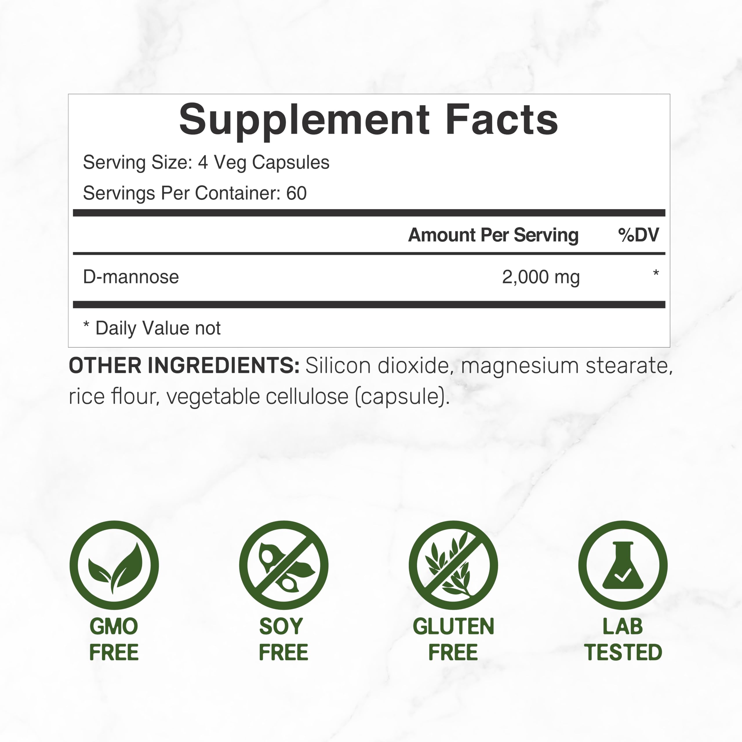 DEAL SUPPLEMENT D Mannose 500mg Capsules (2,000mg Per Serving), 240 Veggie Pills – Fast Acting Water-Soluble Form – Extra Strength Urinary Tract (UTI) Health Support – Non-GMO, Vegan Friendly DEAL SUPPLEMENTAu supplements