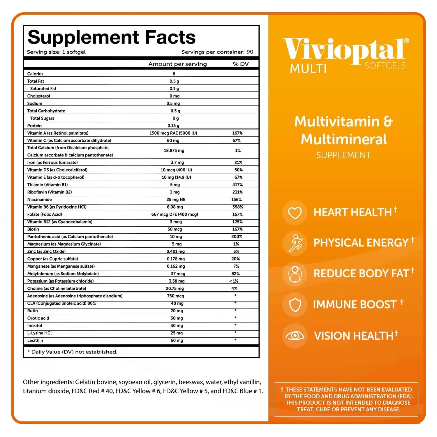 Vivioptal Multi, 90 Softgels (1 Year Supply), Multivitamin & Multimineral, Gluten Free, German Formula Vivioptal VitaminsAu supplements