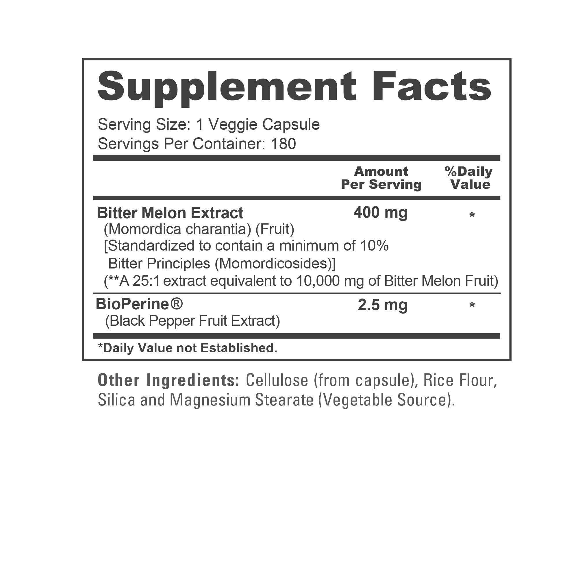 NusaPure Bitter Melon Extract 10,000 mg 180 Vegan Caps (100% Vegetarian, Non-GMO, Gluten-Free, 10% Bitter Principles) Bioperine NusaPureAu supplements
