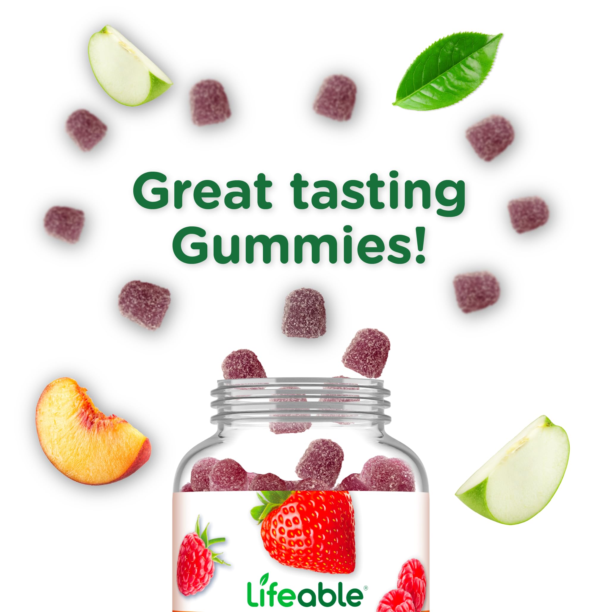 Lifeable Stress Aid Gummies for Teens | with Lemon Balm, GABA and L Theanine Supplements | Vegan Non GMO Mood Support Supplement | Great Tasing Stress Vitamins | L-Theanine for Teen | 90 Gummies LifeableAu supplements