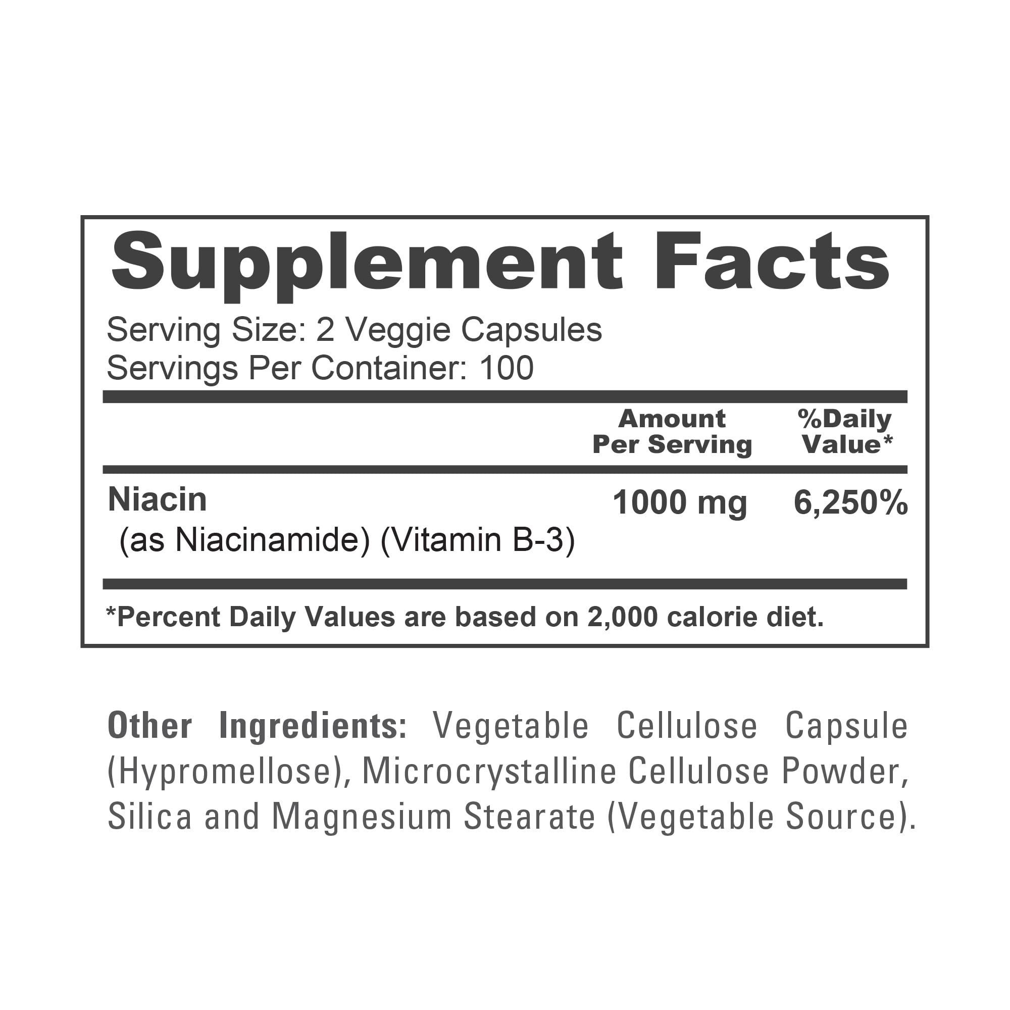 NusaPure Niacinamide 1000mg 200 Veggie Capsules (Non-GMO, Vegan) Flush Free NusaPureAu supplements