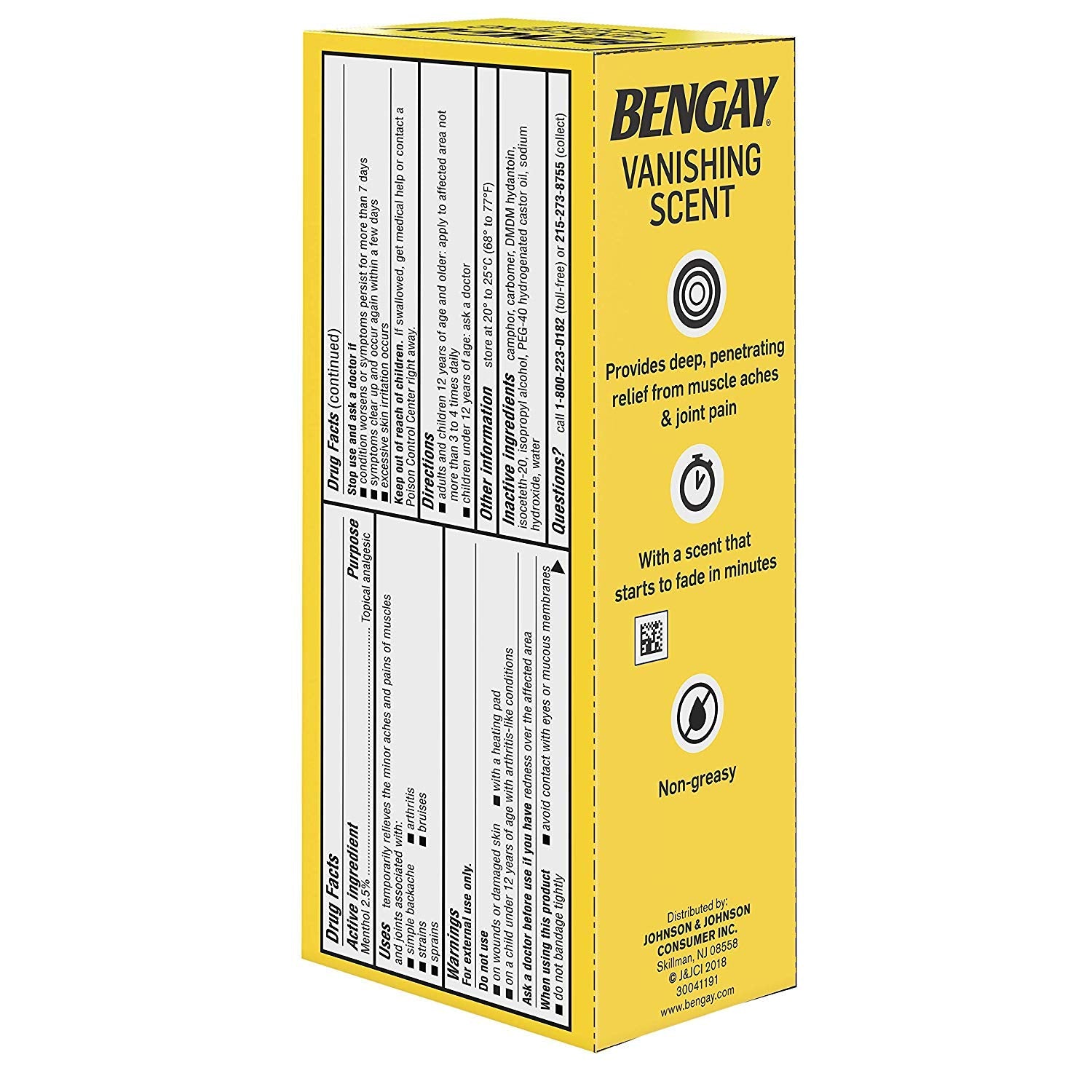 Bengay Menthol 2.5% Topical Analgesic Gel Vanishing Scent 2oz BengayAu supplements