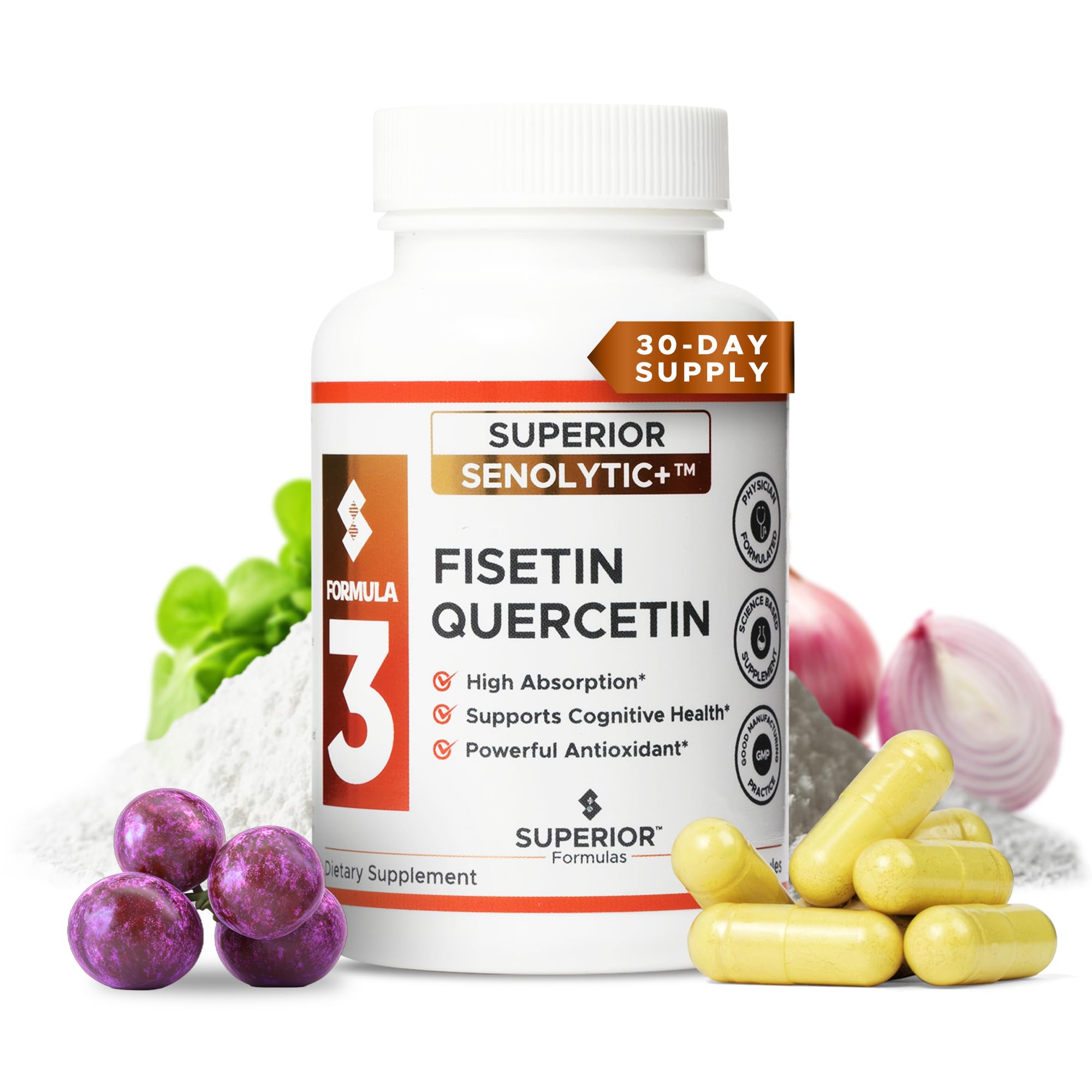 Superior Formulas | Superior SENOLYTIC+ | Fisetin-Quercetin Complex | Physician-Formulated and Science-Based Supplement for Adults 18+ | Promotes Cellular Repair | Boosts Longevity & Healthspan Superior Formulas LLCAu supplements