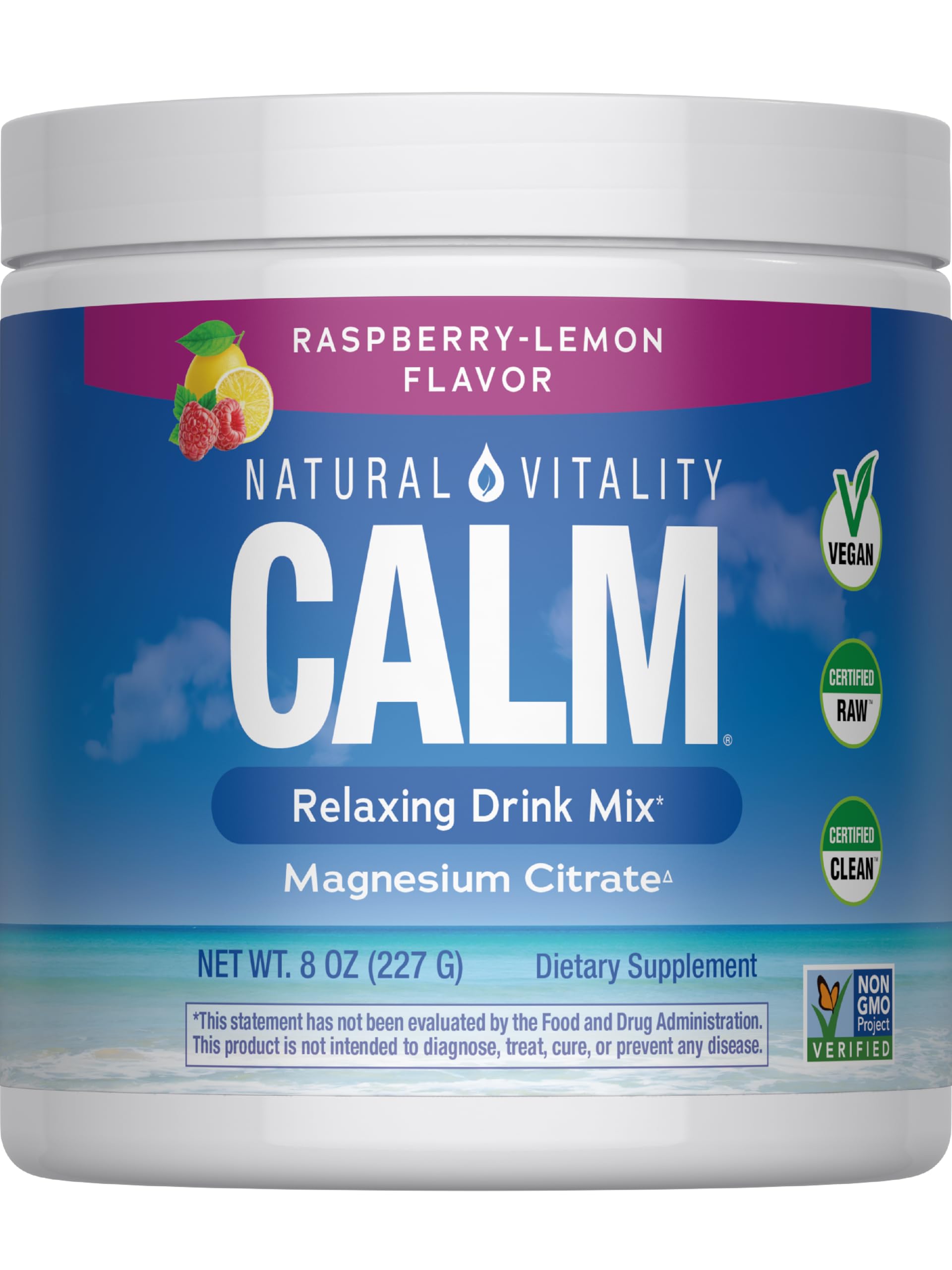 Natural Vitality Calm Powder Rasp Lemon, 8 oz Natural VitalityAu supplements