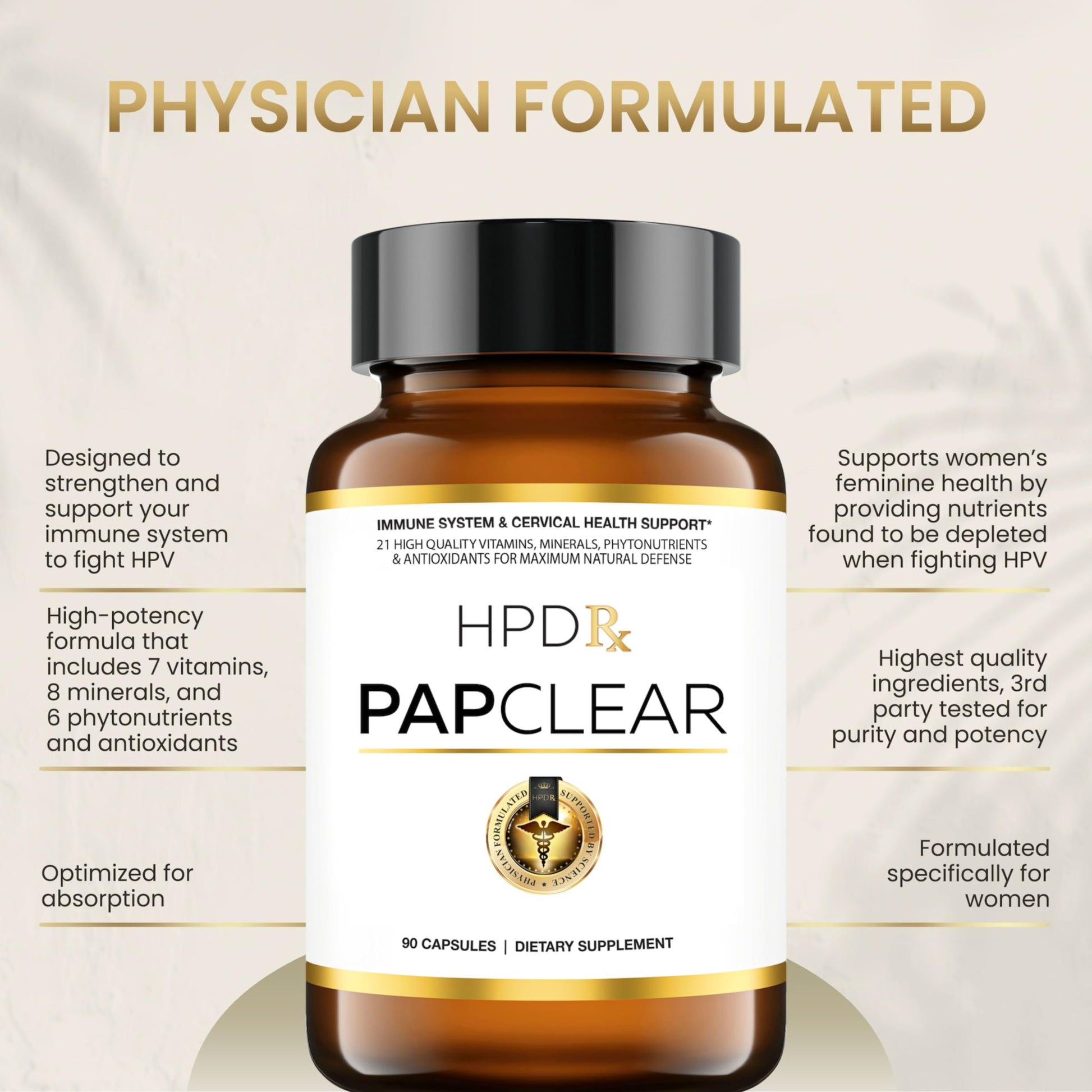 HPD Rx PAPCLEAR Physician Formulated | All Natural HPV Immune Support Supplement HPD RxUS supplements