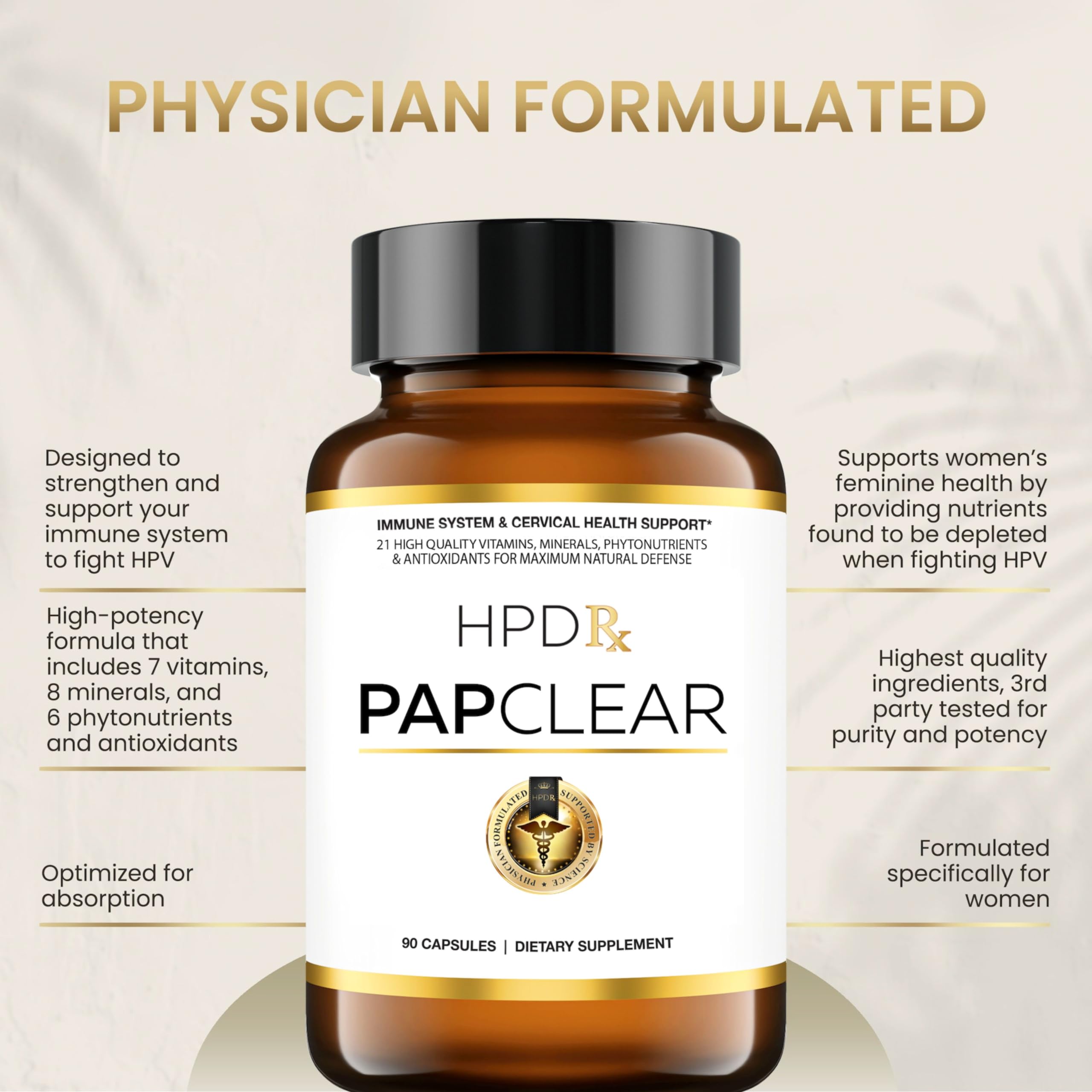 HPD Rx PAPCLEAR Physician Formulated | All Natural HPV Immune Support Supplement HPD RxUS supplements