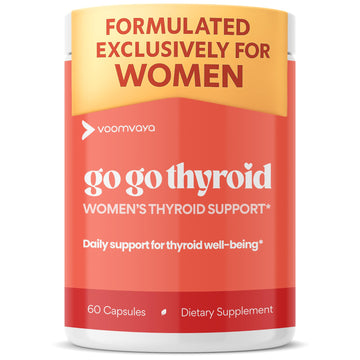 VoomVaya Go Go Thyroid - Thyroid Support for Women 30+ - Female-Focused Hormonal Balance & Thyroid Supplement with Iodine, Selenium & L Tyrosine - 3rd Party Tested - 60 Capsules VoomVayaAu supplements