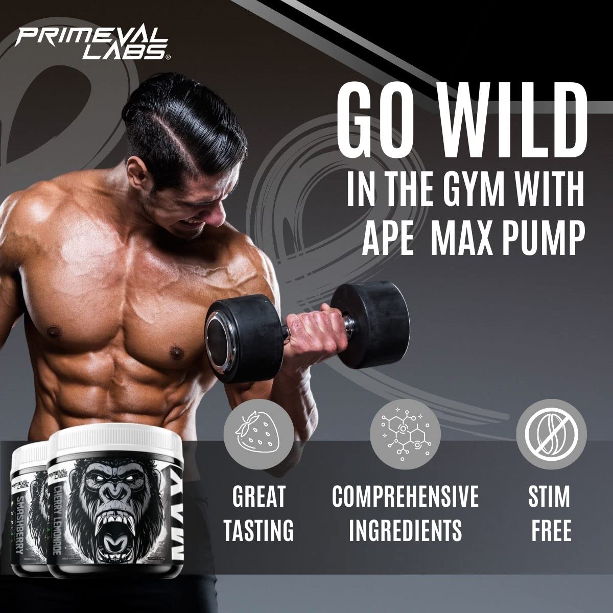 Primeval Labs ApeSh*t Max Pump Premium Pre-Workout | Muscle Pump & Vascularity Primeval LabsAu supplements