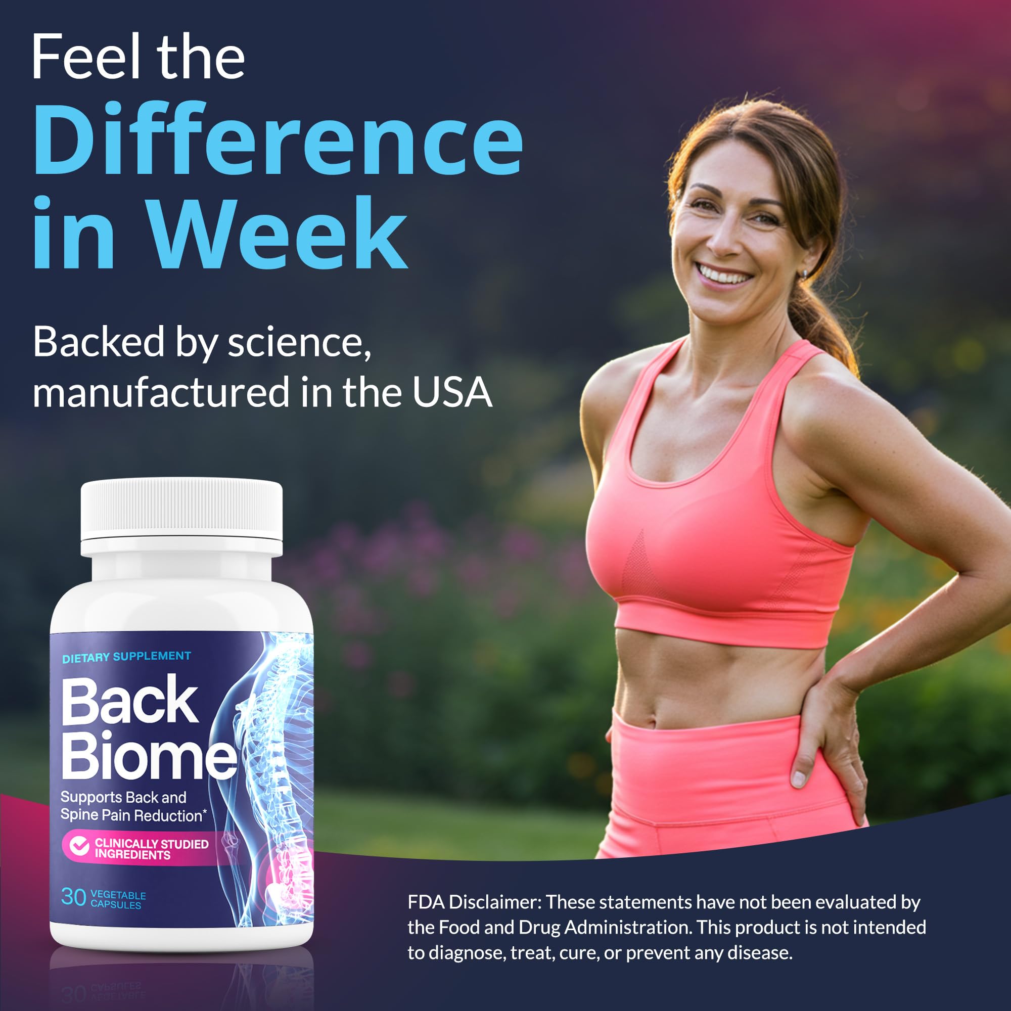 BackBiome – Advanced 7-Strain Probiotic Formula for Gut & Back Health – Supports Digestive Balance, Promotes Spinal Comfort – Non-GMO, Vegan, 30 Capsules BackBiomeAu supplements