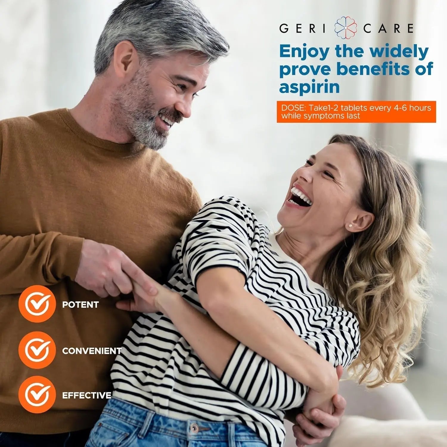 GeriCare Enteric Coated Aspirin Tablets 325mg (200 Count) NSAID Pain Reliever & Fever Reducer for Adults- Regular Strength Aspirin for Headache Arthritis Menstrual & Muscle Pain GeriCareAu supplements
