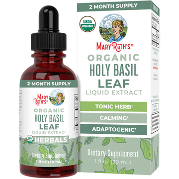MaryRuth Organics Holy Basil Sugar Free | Tulsi Holy Basil Herbal Liquid Drops | Antioxidant | Cognitive Function | Digestive Support | Energy Levels | Vegan | Non-GMO | 1 Fl Oz MARYRUTH'SUS supplements