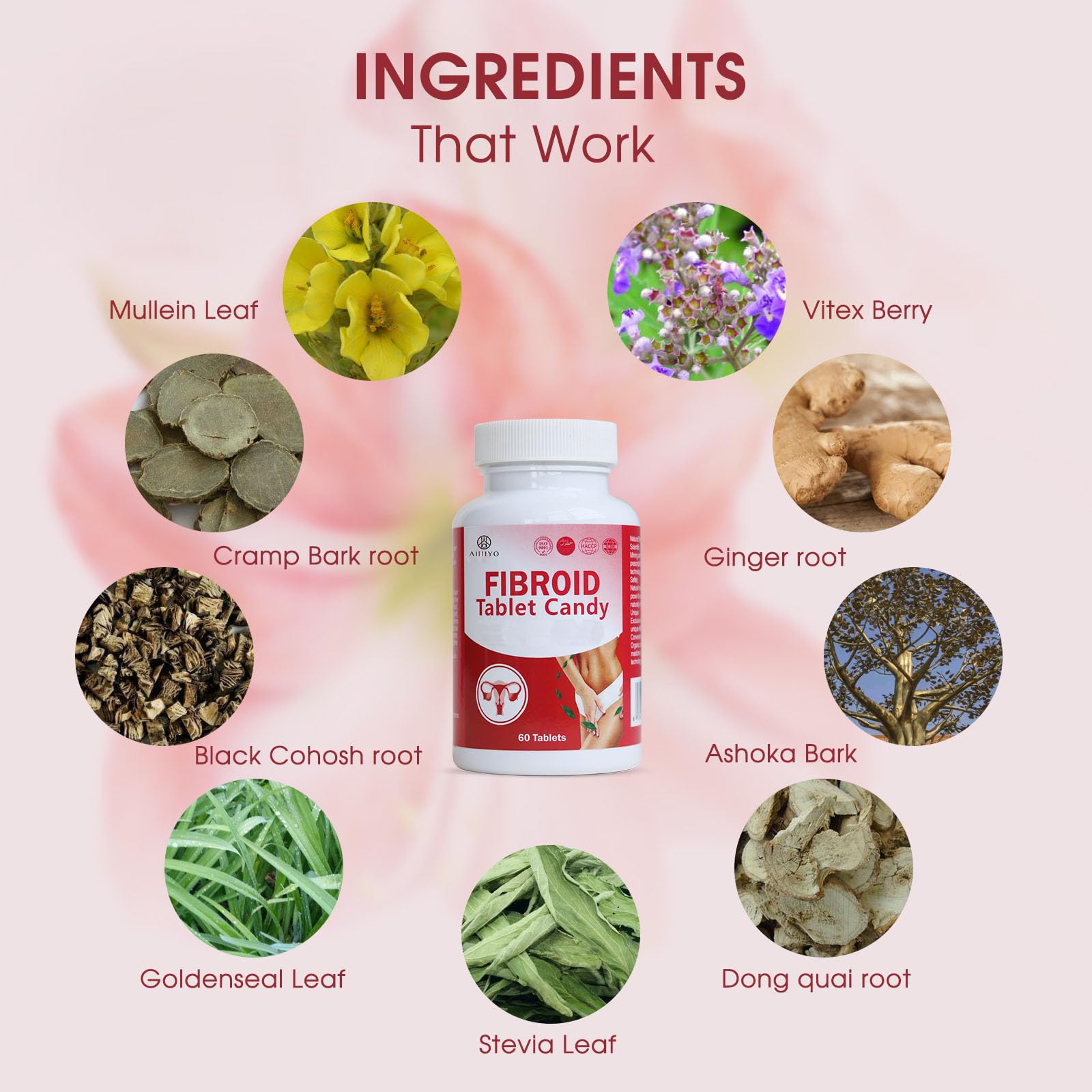 AIHIYO Herbal Tablets for Women's Wellness, 1000mg Pill Supplement, Supports Menstrual Comfort & Hormonal Balance, 60 Tablets AIHIYOAu supplements