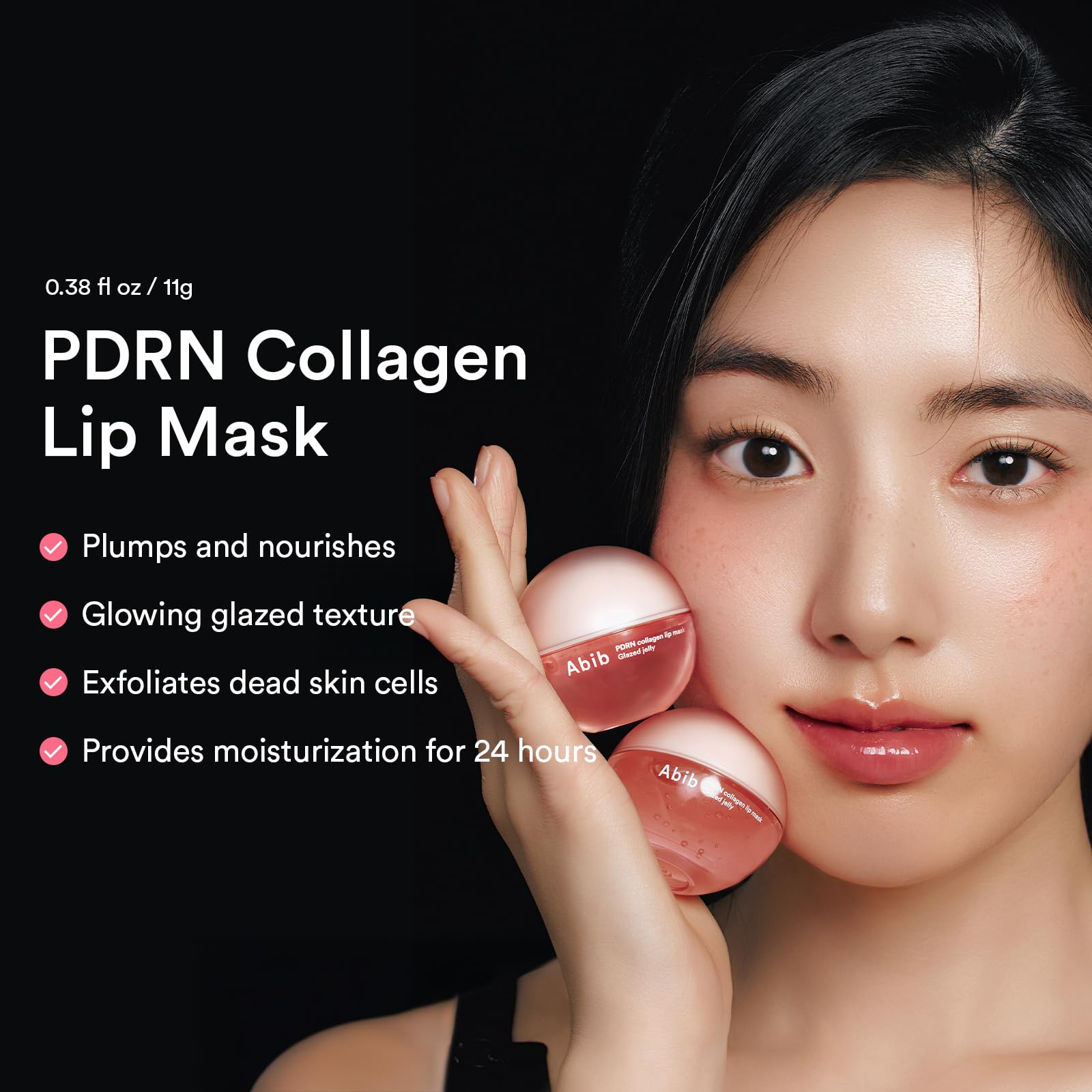 Abib PDRN Collagen Lip Mask Glazed Jelly 0.38 fl oz | Korean Lip Butter Balm Overnight Sleeping Mask Hydrating Care Moisturizer Treatment for Flakey, Dry Lips AbibAu supplements