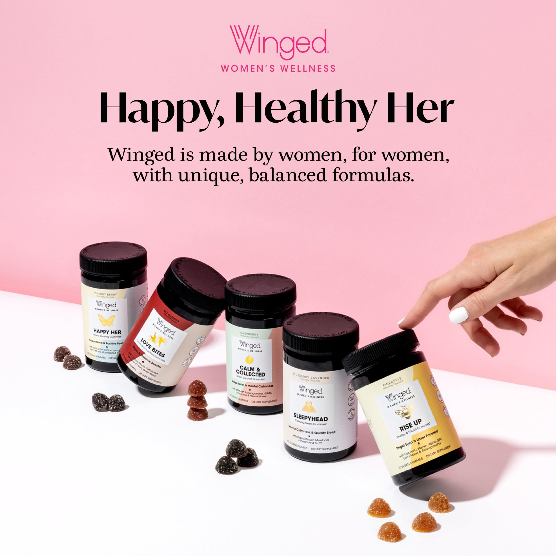 Winged Wellness Balance Babe, Hormone Balance & Estrogen Detox Supplement for Women - 100mg DIM & Calcium D-Glucarate & Milk Thistle for PMS Bloating, Cramps, Mood & Hormonal Acne Support, 60 Capsules Winged WellnessAu supplements