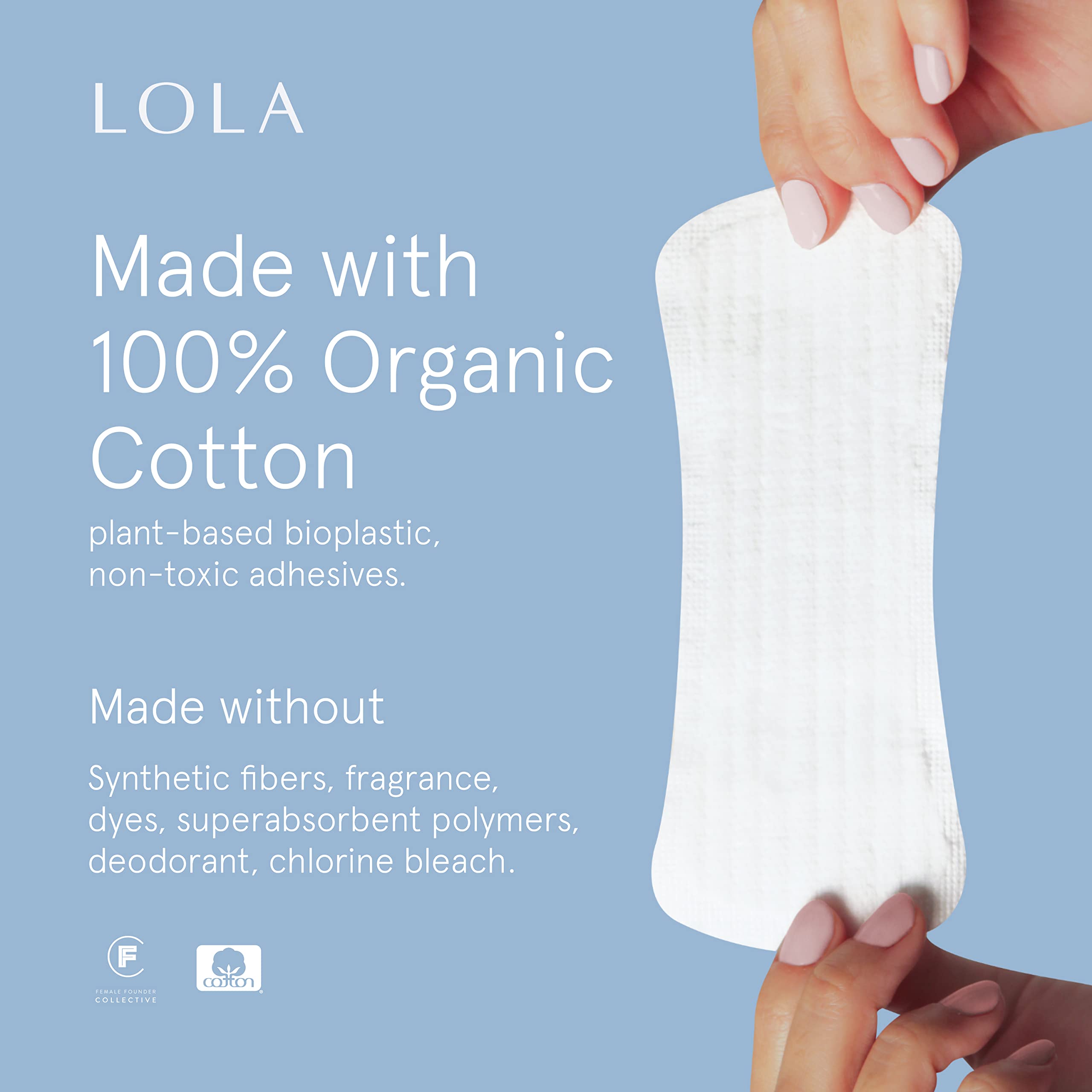 LOLA Ultra Thin Liners, 108 Count - Cotton Panty Liners for Women, Hypoallergenic Pads for Women LOLAAu supplements