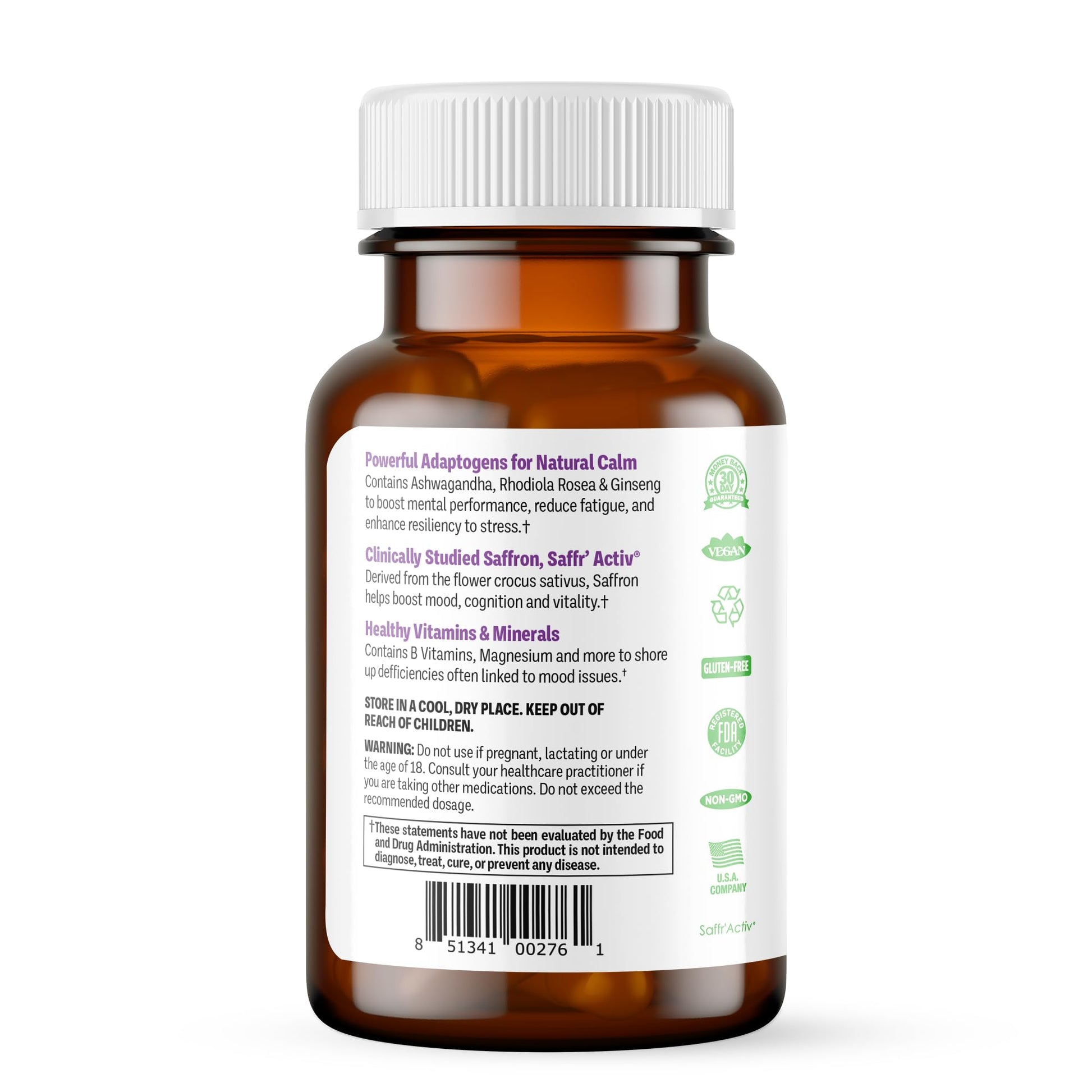 Procera Mood Support - Boost Mental Performance - Clarity - Mood Stability - Stress - Anxiousness - Mental Fatigue - Adaptogens - Saffron - Magnesium - Ashwagandha - Rhodiola - 60 Count ProceraAu supplements