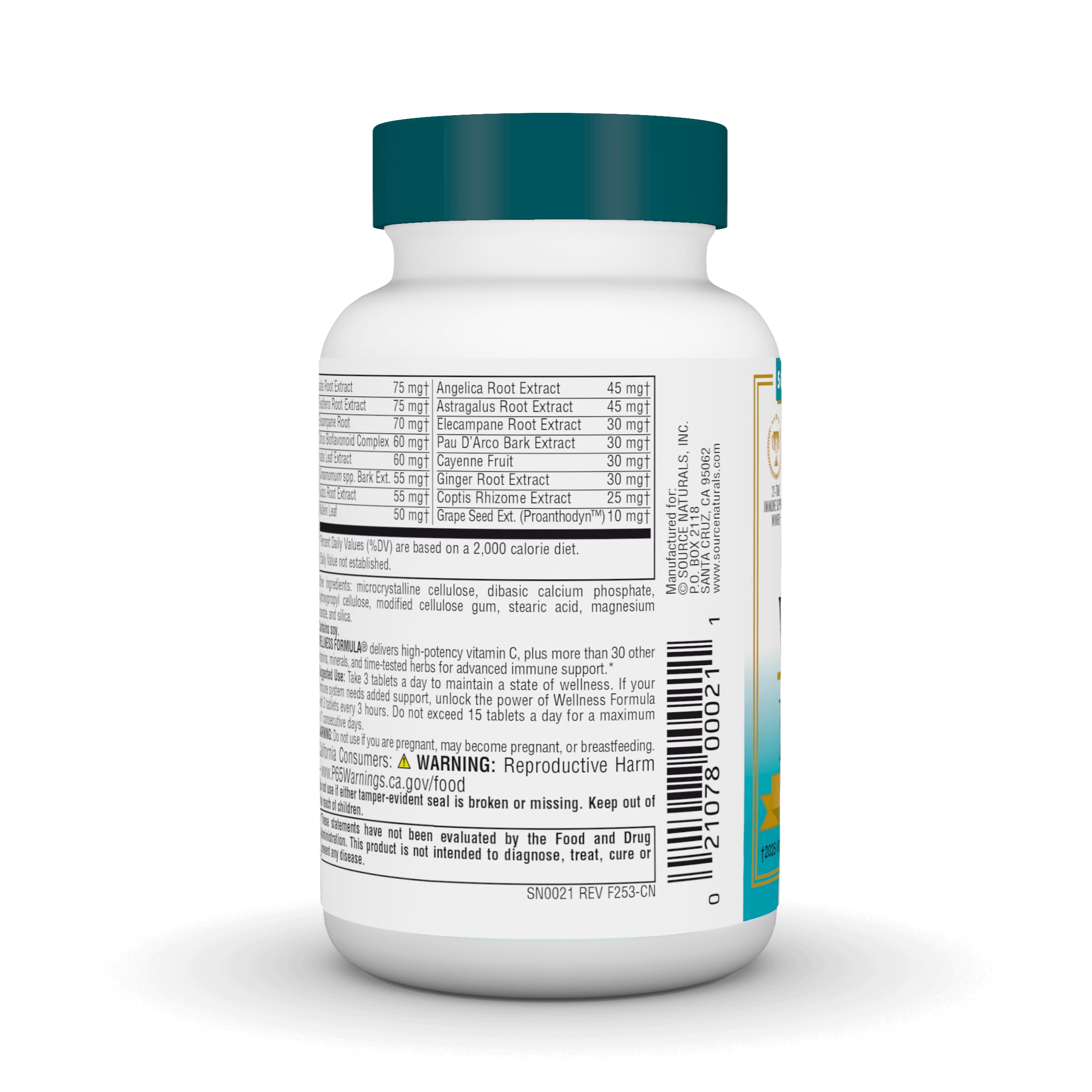 Source Naturals Wellness Formula Bio-Aligned Vitamins & Herbal Defense - Immune System Support Supplement & Immunity Booster - 45 Tablets Source NaturalsAu supplements
