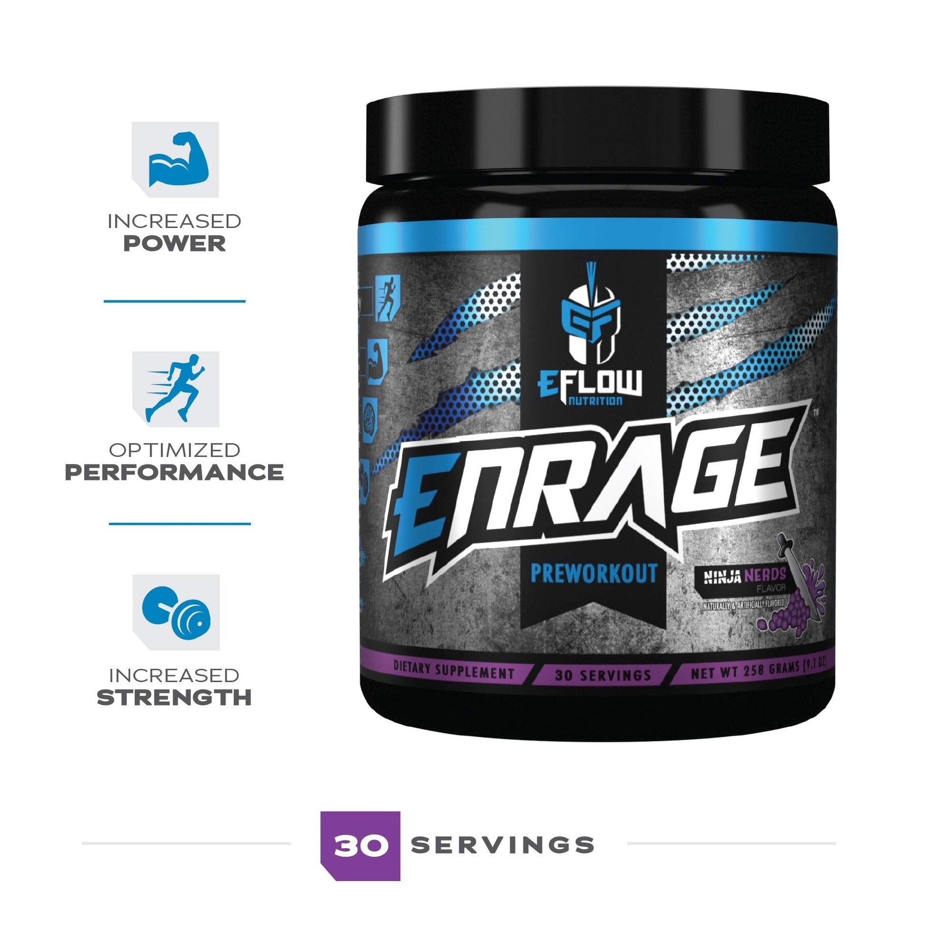 eFlow Nutrition ENRAGE Pre Workout - Energy, Focus, Pumps, and Strength - Ninja Nerds eFlow NutritionAu supplements