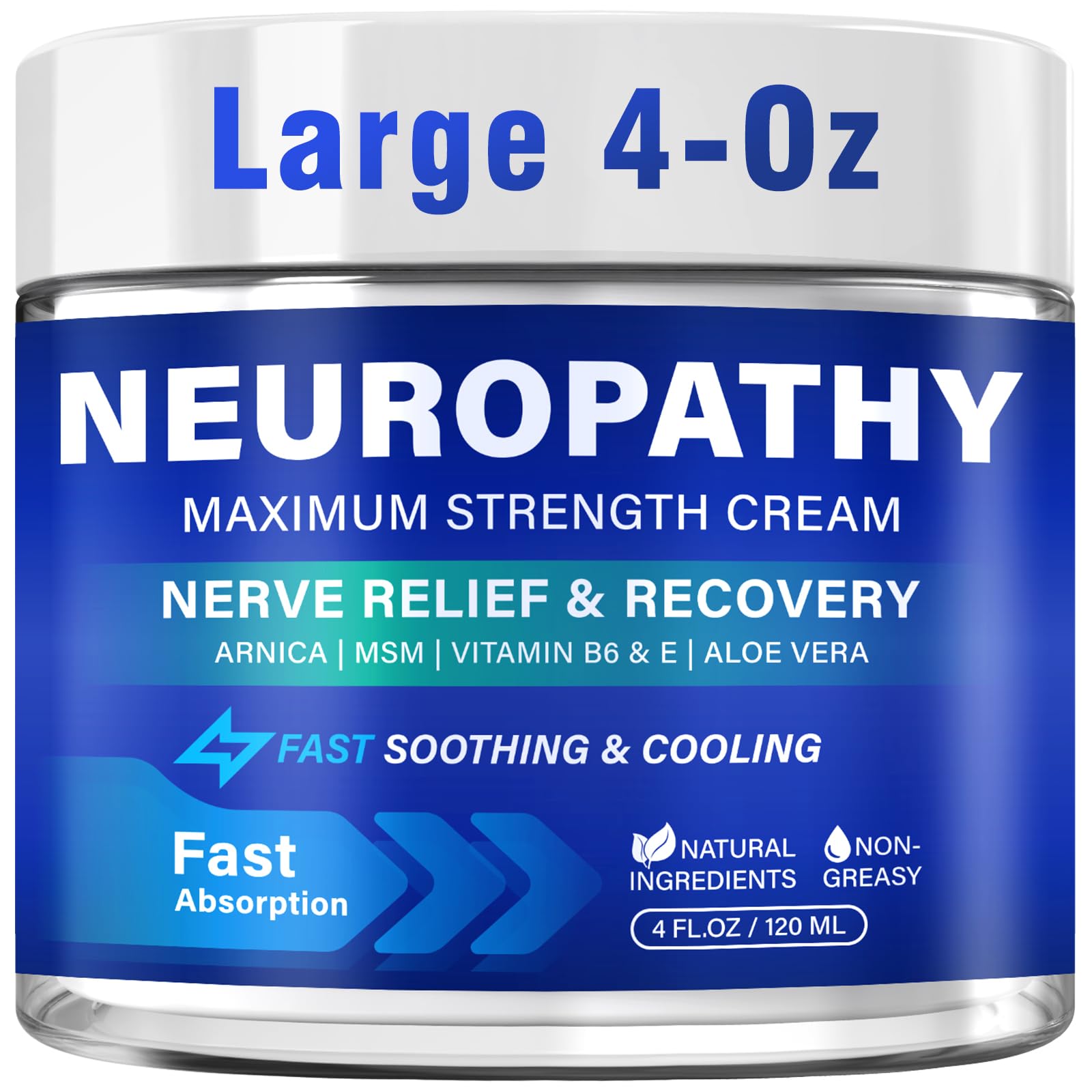 Neuropathy Nerve Relief Cream, Large 4 Oz, Nerve Savior for Neuropathy-Maximum Strength for Feet, Hands, Legs ＆ Toes, Neuropathy Cream with Arnica, Vitamin B6, Aloe Vera ＆ MSM, 120 ml TRPLKJEAu supplements