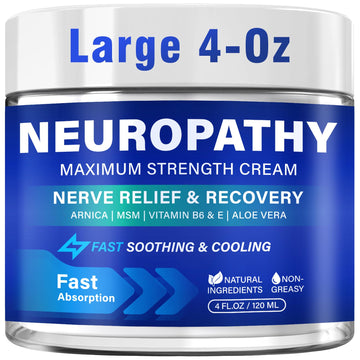 Neuropathy Nerve Relief Cream, Large 4 Oz, Nerve Savior for Neuropathy-Maximum Strength for Feet, Hands, Legs ＆ Toes, Neuropathy Cream with Arnica, Vitamin B6, Aloe Vera ＆ MSM, 120 ml TRPLKJEAu supplements