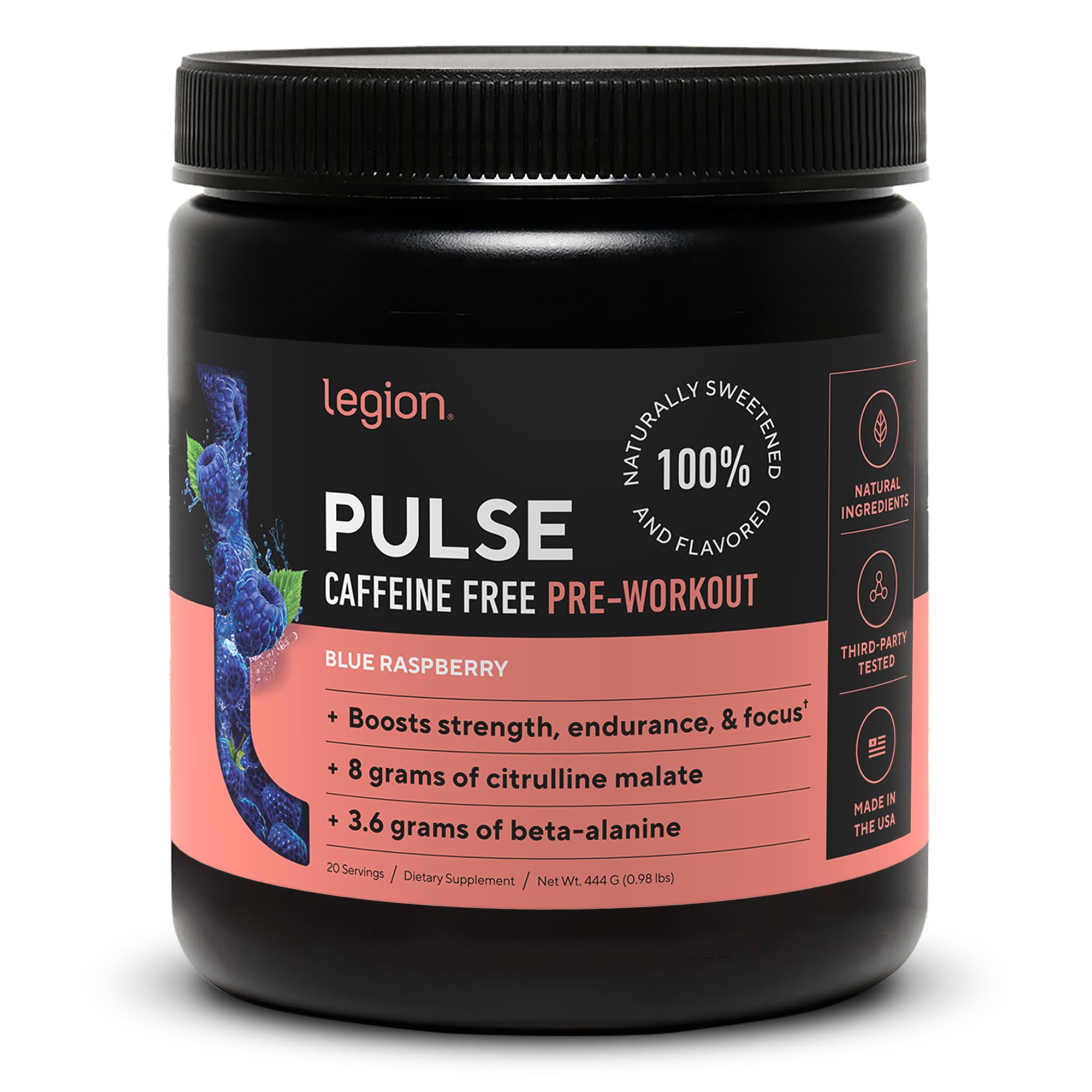 LEGION Pulse Pre Workout Supplement - All Natural Nitric Oxide Preworkout Drink to Boost LEGIONAu supplements