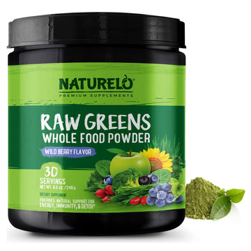 NATURELO Raw Greens Superfood Powder - Wild Berry Flavor - Boost Ener NATURELOAu supplements