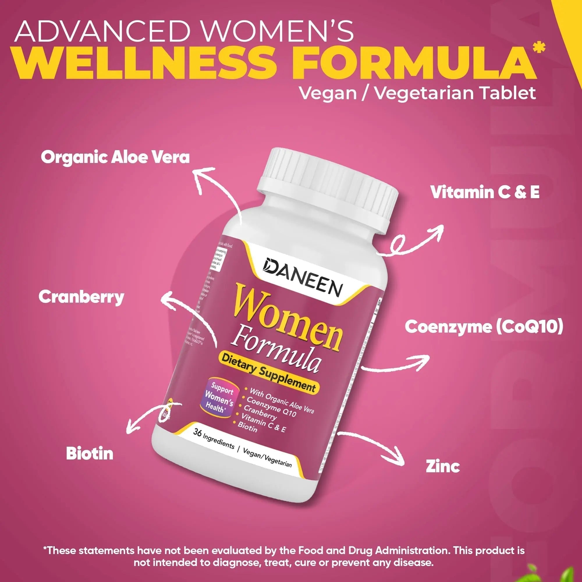 DANEEN Daily Multivitamin for Women - 36 Essential Ingredients - 90 Tablets - Vitamins for Women Multivitamin DANEENAu supplements
