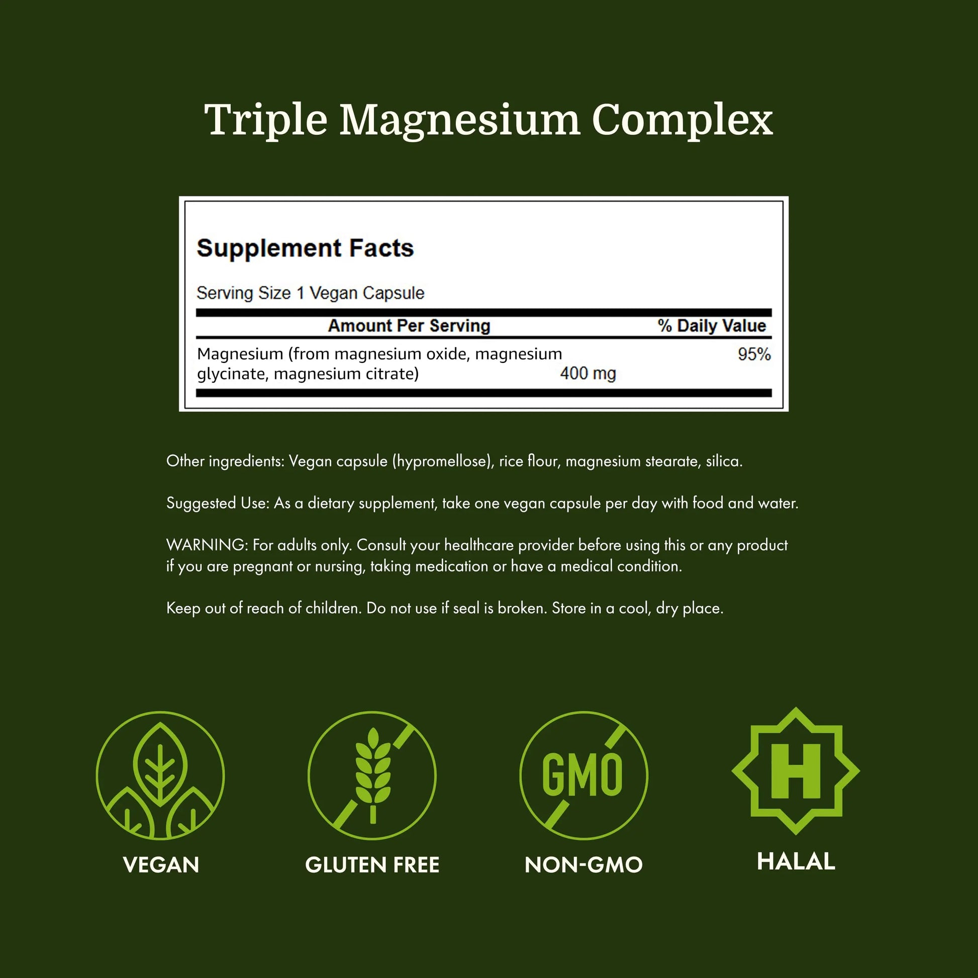 Swanson Triple Magnesium Complex - 100 Capsules, 400mg Each Swansonnz supplements