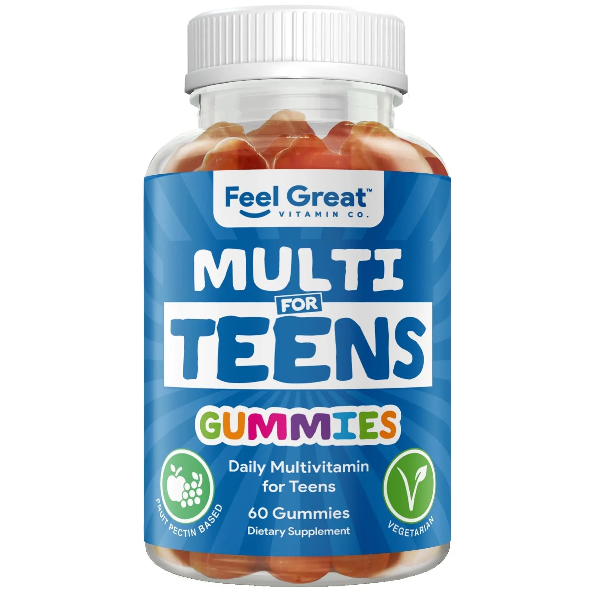 Feel Great Teen Vitamins Multivitamin Gummies | Citrus & Strawberry Flavor for Teen Boys & Girls | for Bone, Muscle & Immune Support | The Feel Great Vitamin CompanyAu supplements