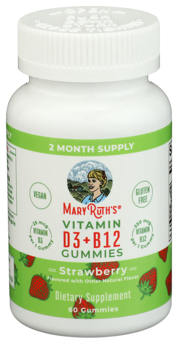 Mary Ruth's Vitamin D3 & B12 Gummies, 60 CT MARYRUTH'SUS supplements