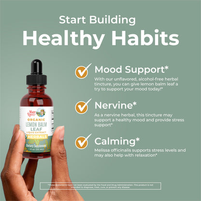 MaryRuth Organics Lemon Balm Leaf Liquid Extract | Mood Support | Relaxation | Calming | Nervine Herbal | Lemon Balm Tincture | USDA Organic | Vegan | Non-GMO | Gluten Free | 1 Fl Oz MARYRUTH'SUS supplements