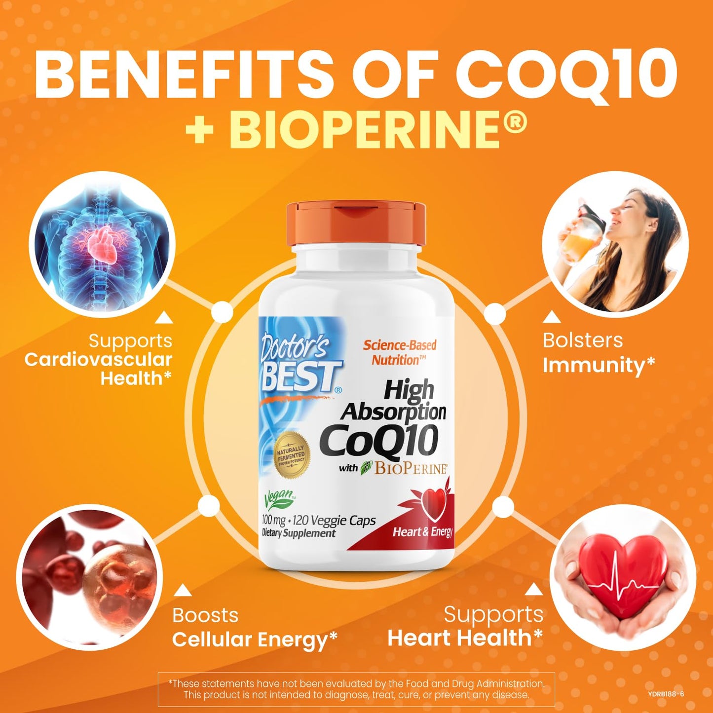 Doctor's Best High Absorption CoQ10 with Bioperine, Heart Health & Energy Production Doctor's BESTUS supplements