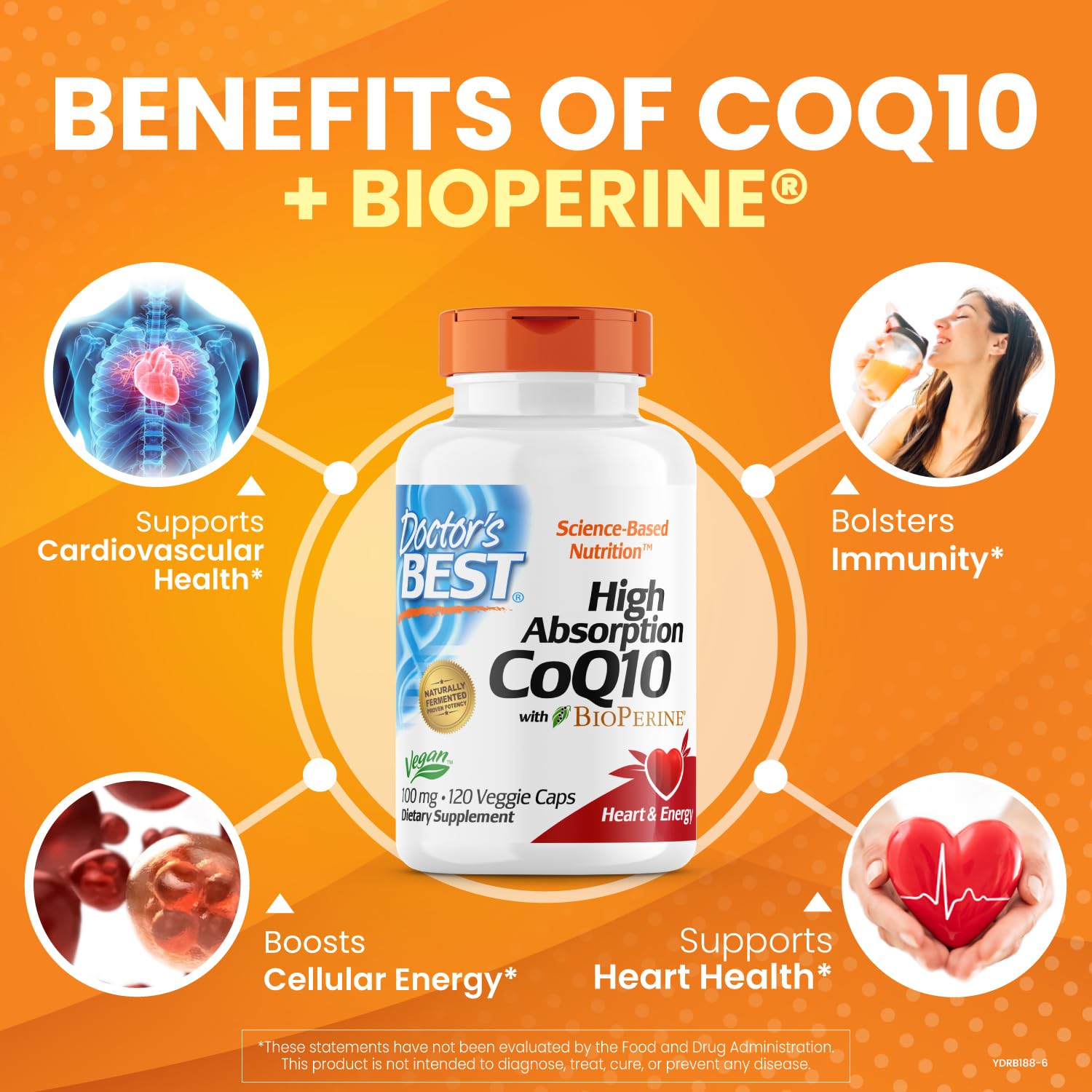 Doctor's Best High Absorption CoQ10 with Bioperine, Heart Health & Energy Production Doctor's BESTUS supplements