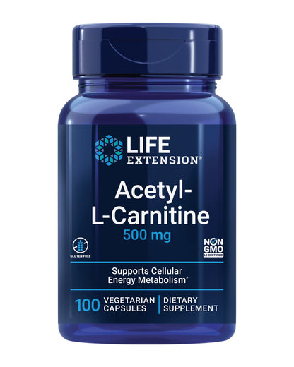 Life Extension Acetyl-L-Carnitine, Acetyl-L-Carnitine, vitamin C, Brain, mood & nerve health Life ExtensionUS supplements