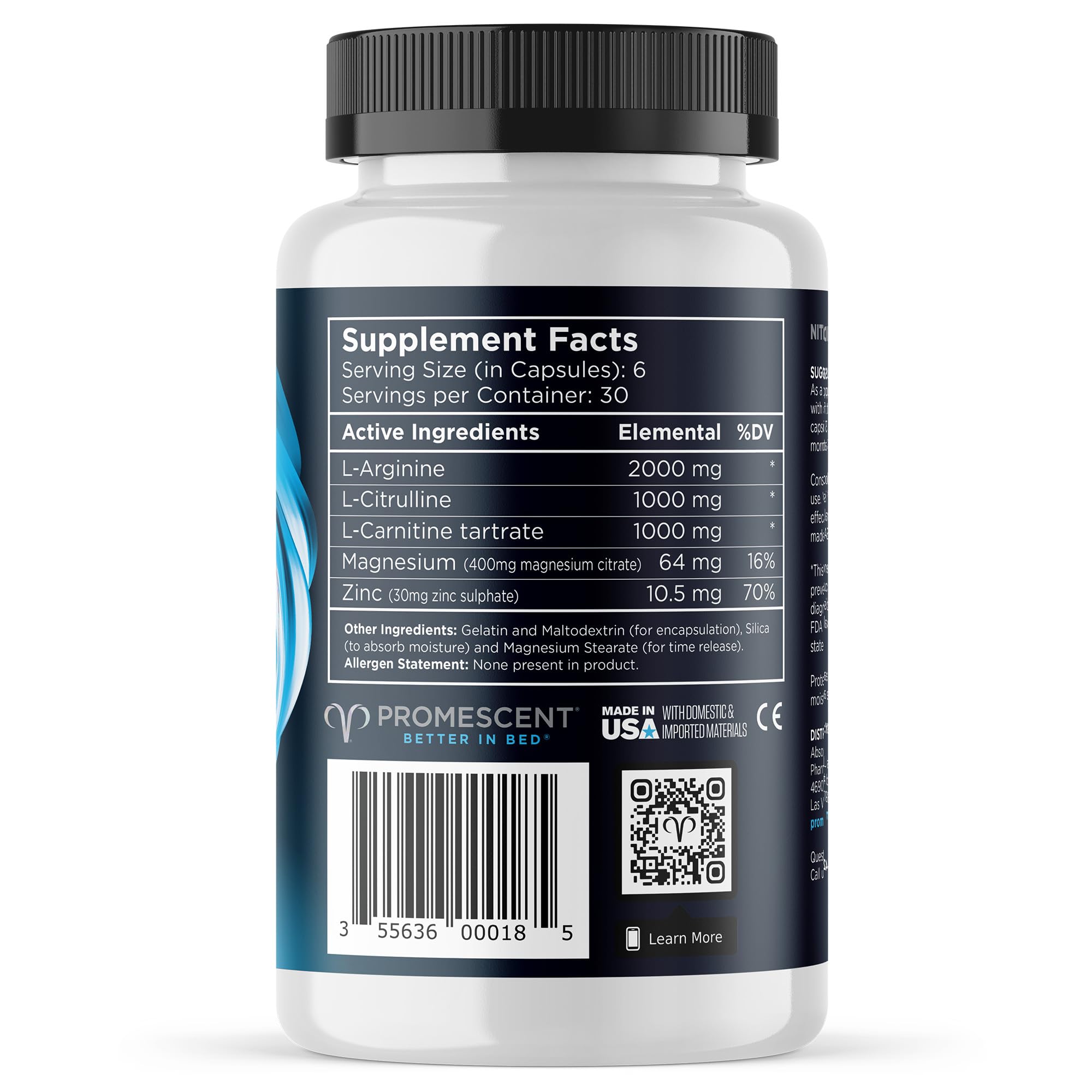 Promescent VitaFLUX Nitric Oxide Supplements for Men, Fast Acting Male Enhancing Pills for Stamina, Size & Performance, L-Arginine L-Citrulline L-Carnitine (30 Servings) PromescentAu supplements