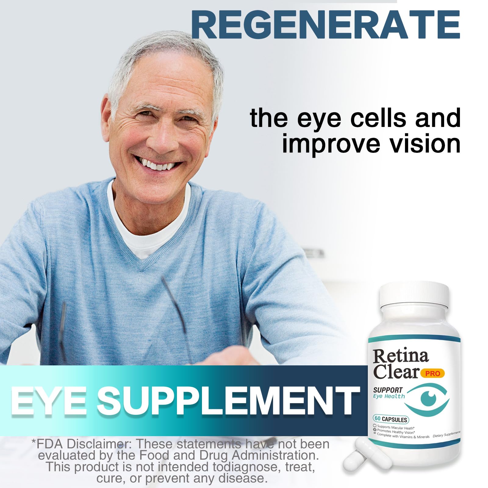 Vunexo Retina Clear Pro Eye Health Support Supplement, with Minerals and Vitamins, Lutein and Bilberry Extract Supports Visual Clarity, Eye Fatigue Relief & Focus（2PCS VunexoAu supplements