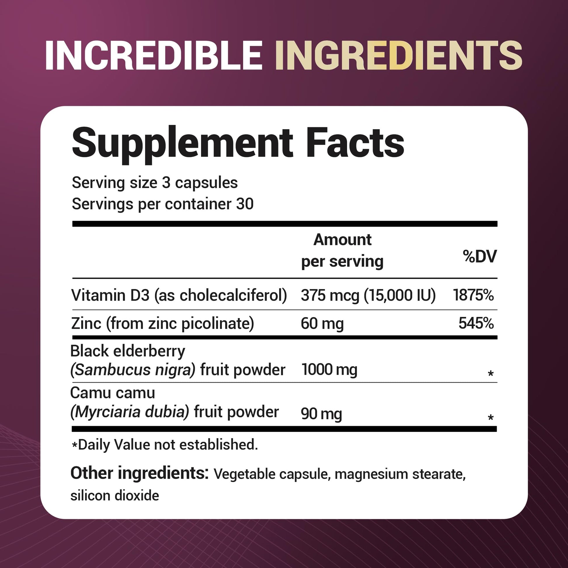 Dr. Berg Black Elderberry Capsules (Advanced Immune Support*) with 15,000 IU Vitamin D, 60 mg of Zinc, & 90 mg of Camu Camu - (4-in-1) Sambucus Elderberry Immune Support Supplement - 90 Capsules Dr. Berg NutritionalsAu supplements