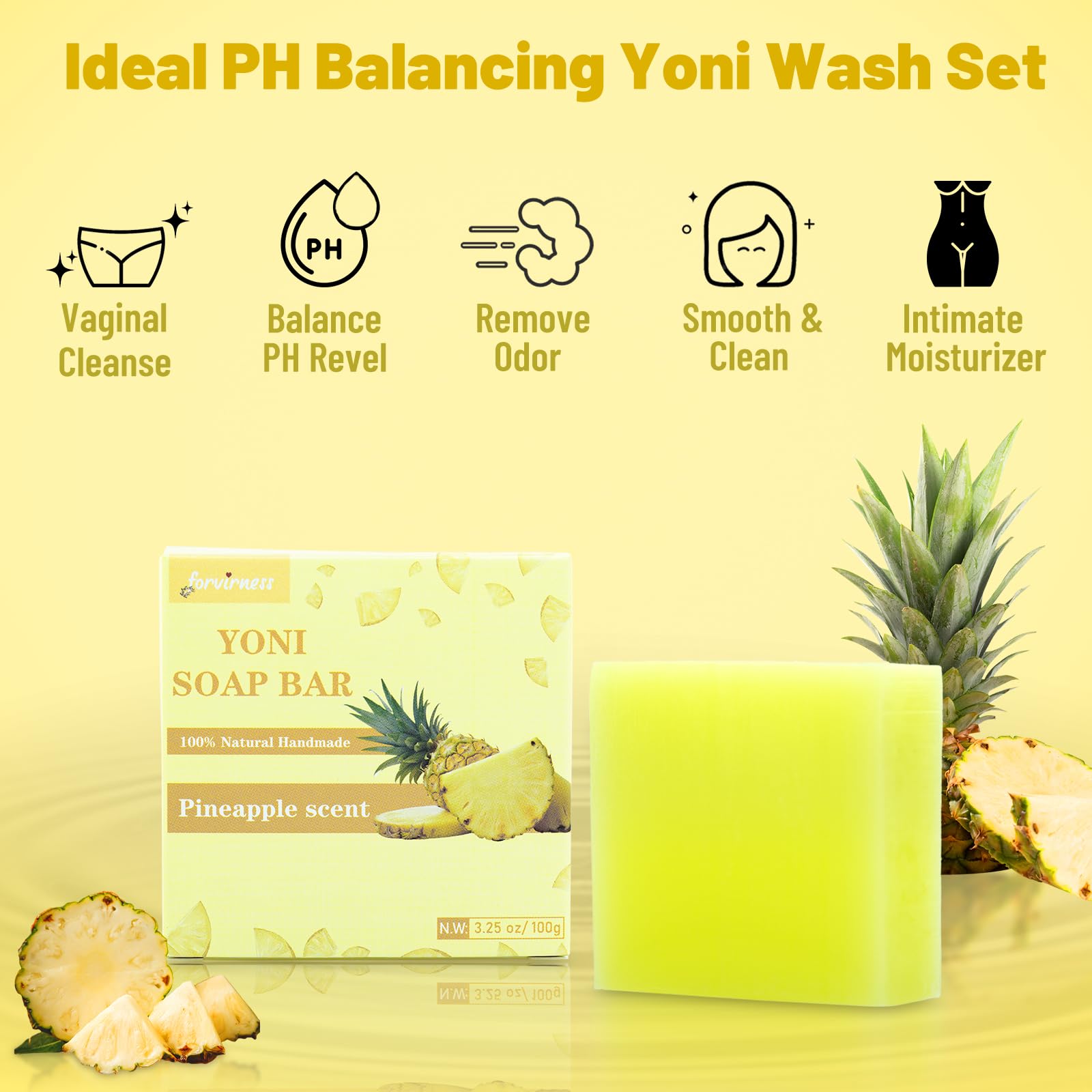 Yoni Wash Yoni Oil Yoni Bar Soap, Women ph Balance, Feminine Wash for Women Remove Odor Moisturizing forvirnessAu supplements