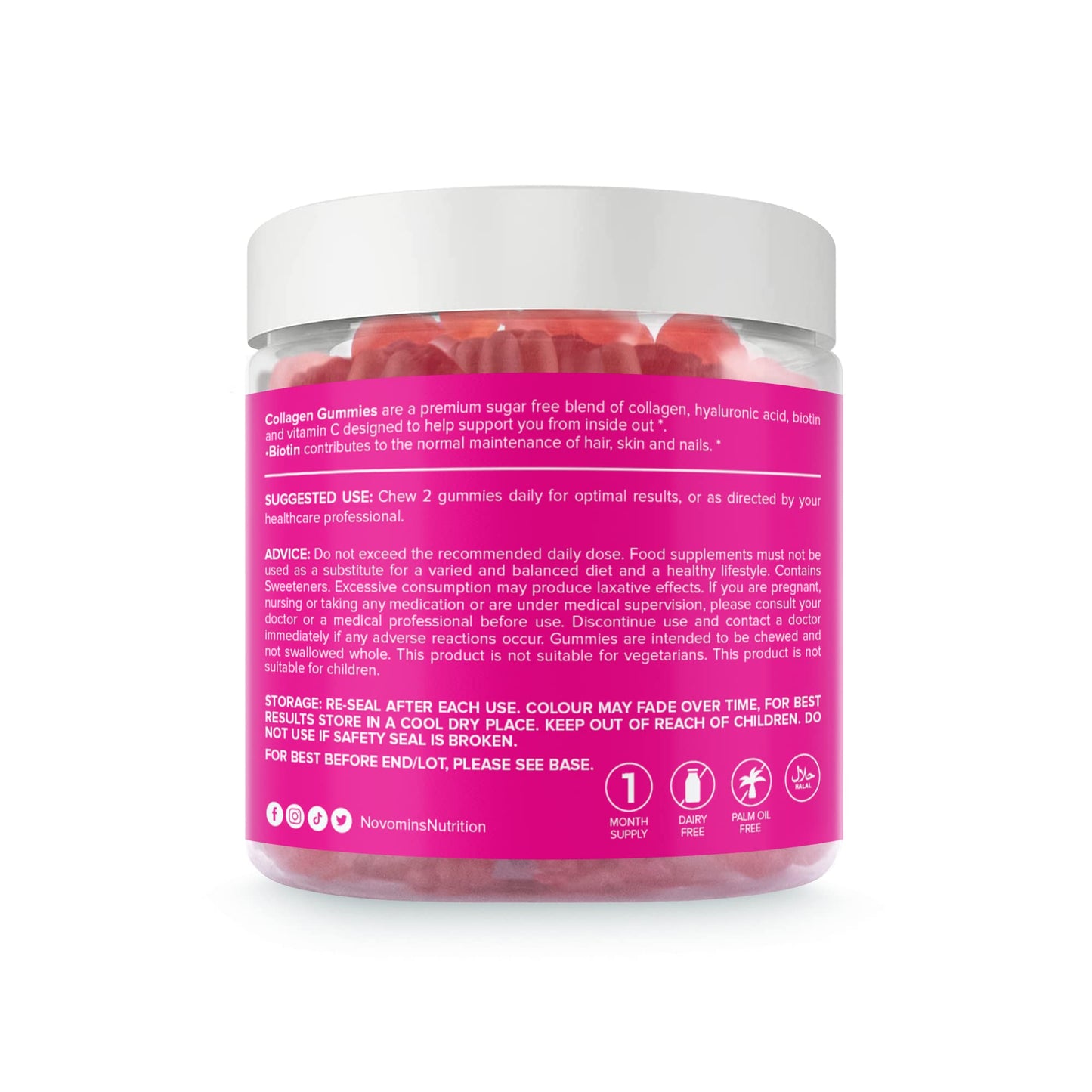 Collagen Gummies - Sugar Free Marine Collagen Gummies - Superior Type 1 Hydrolysed Collagen novominsUS supplements
