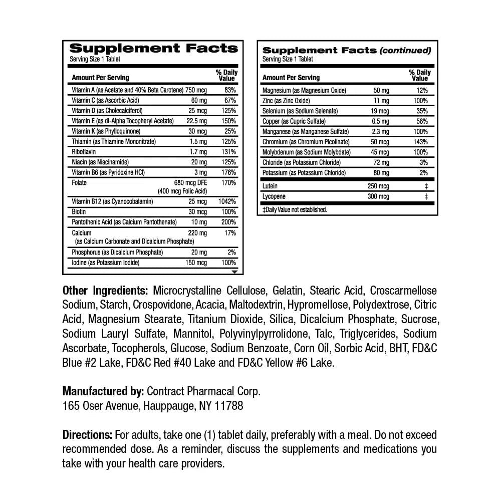 Earth's Splendor Adults 50+ Daily Vitamin- Overall Wellness Support, Daily Nutrients, 120 Day Supply Earth's SplendorAu supplements