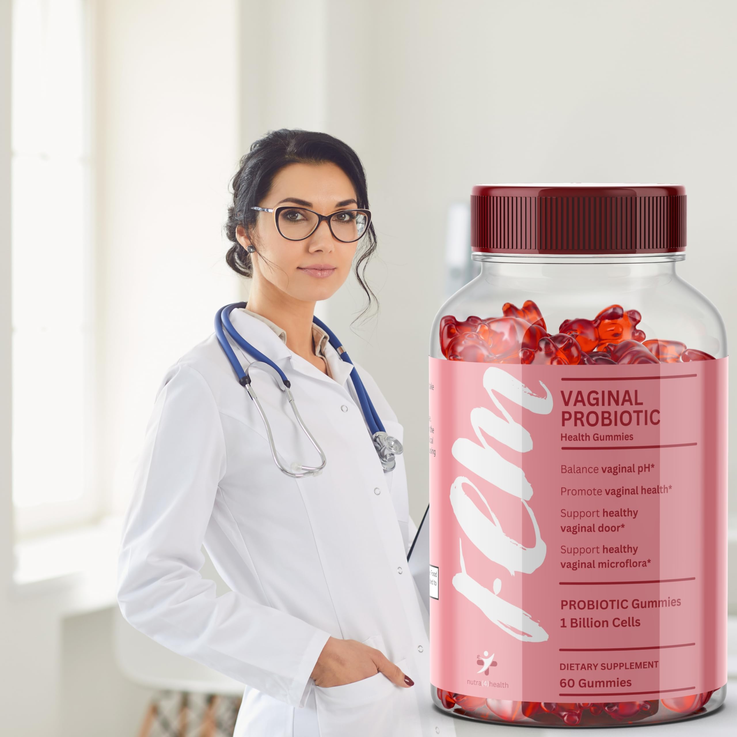 FEM Vaginal Probiotic Gummies for Women - Promotes pH Balance, Healthy Vaginal Odor & Urinary nutra4healthAu supplements