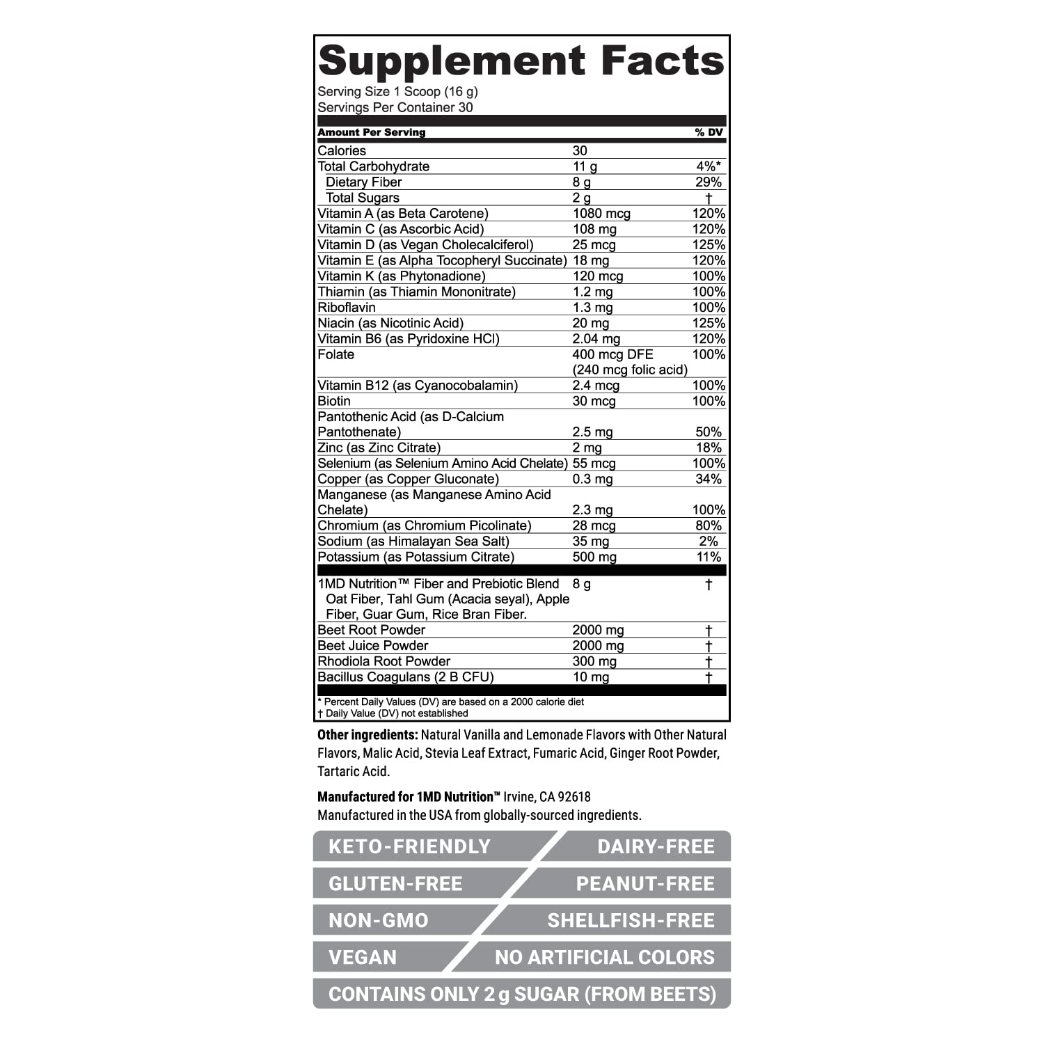 1MD Nutrition CardioFitMD - Vegan Beets Superfood Keto-Friendly Heart Health Powder 1MD NutritionAu supplements