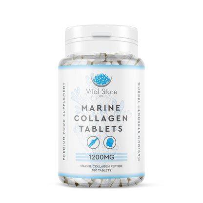 Marine Collagen Peptide Tablets 1200MG - 6 Month Supply - 180 High Strength Collagen Tablets My StoreUS supplements